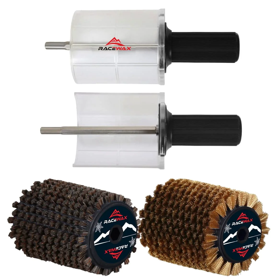 RaceWax Roto - Juego de cepillos para rotor (100 mm, cerdas de crin, cobre, velocidad