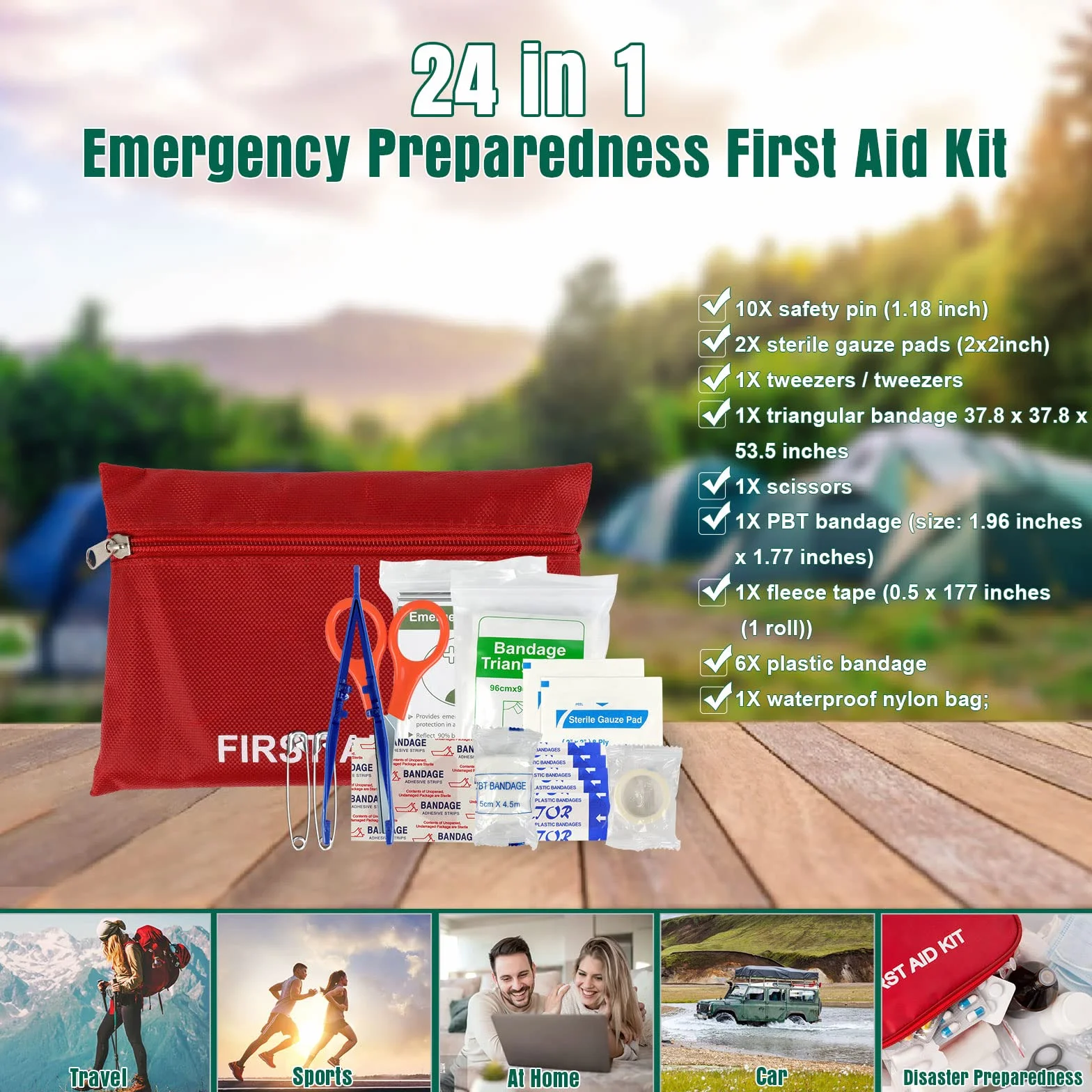 Kit de Supervivencia LC-dolida 54 en 1, Kit de Supervivencia de Emergencia al Aire Libre con Cuchillo/Linterna táctica para Acampar/bushcraft/Senderismo/Caza/Aventuras al Aire Libre