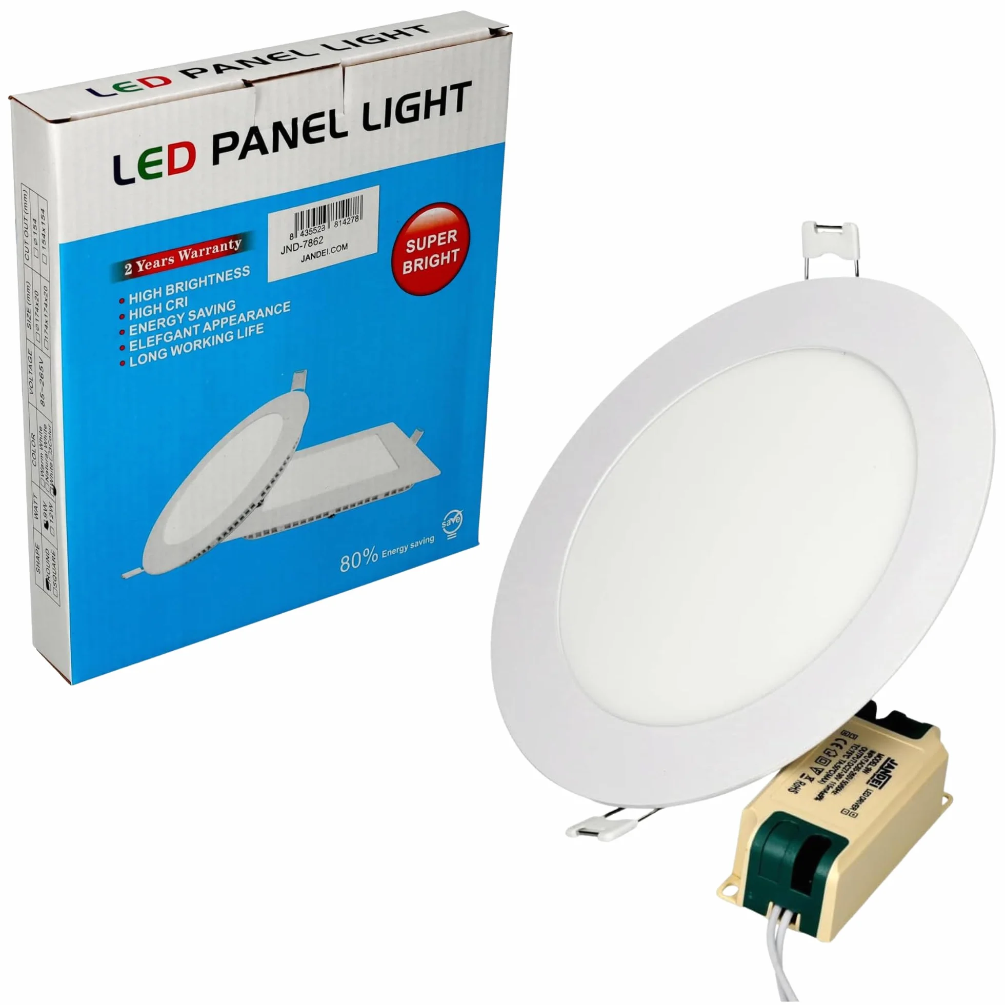 Jandei Downlight LED Panel Extraplano Redondo 9W 6000K Blanco Frío Interior Oficina
