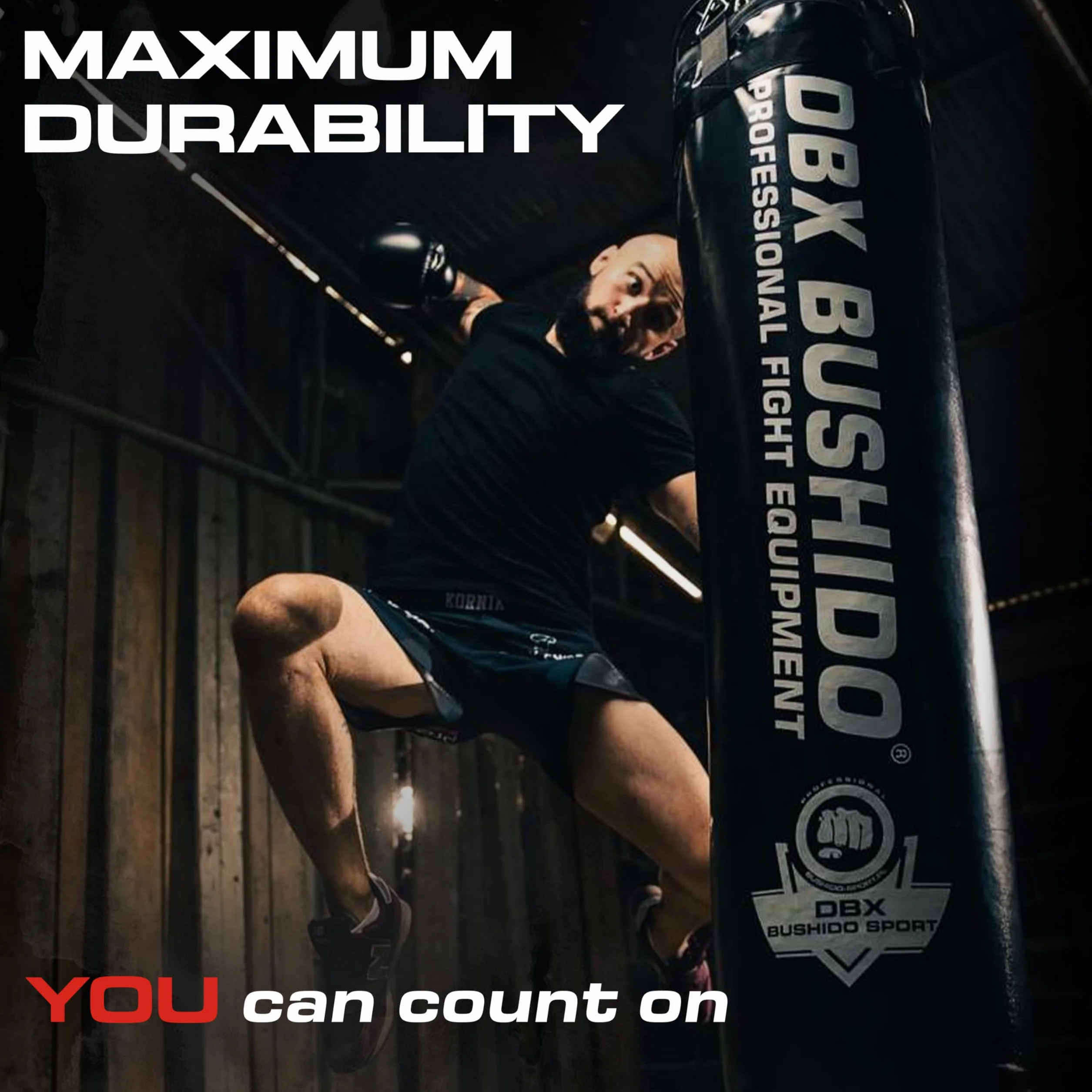 DBX BUSHIDO SPORT Saco de Boxeo Relleno con gránulos de Goma, 130 cm, Saco de 60 kg, Entrenamiento de Boxeo y Kickboxing, Bolsa de Punching…