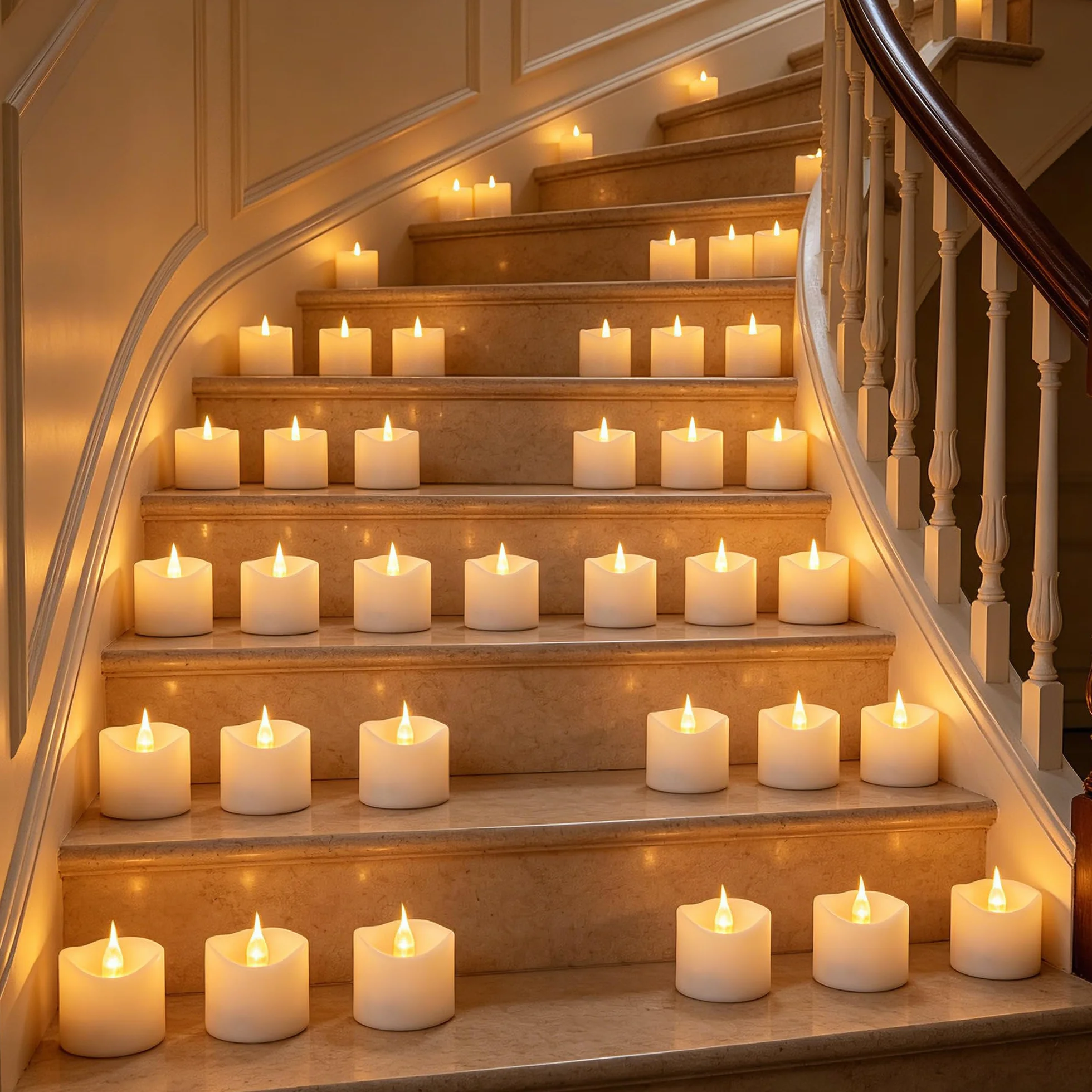 Bougies LED Té con Pilas CR2032 Incluidas, Sin Llama, Decoración Casa Boda Fiesta