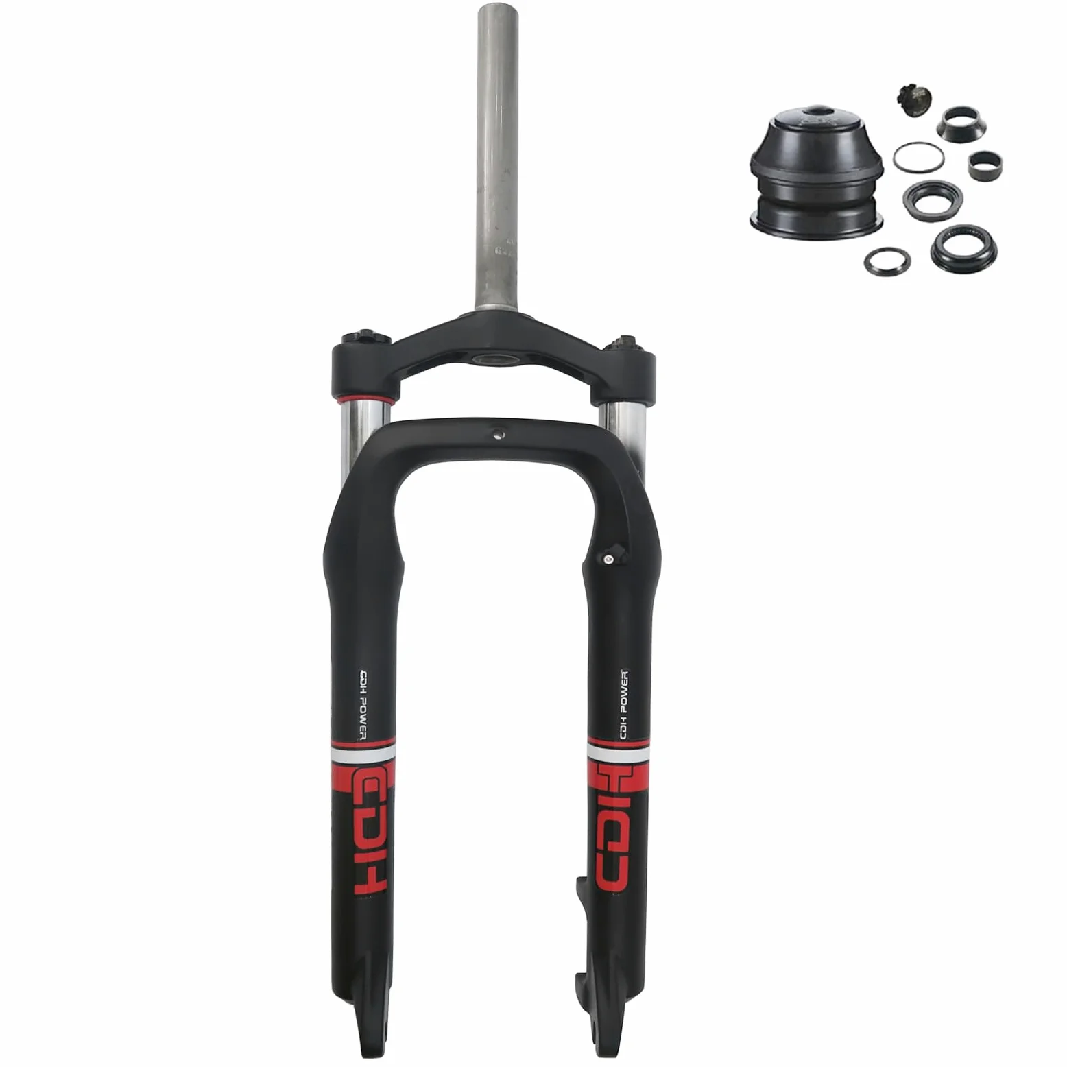 Horquilla de suspensión Fat para bicicleta de 26" x 4.0" con combo de dirección de 1-1/8", tubo recto de hombro único de 28.6mm, freno de disco, horquilla delantera de bicicleta para
