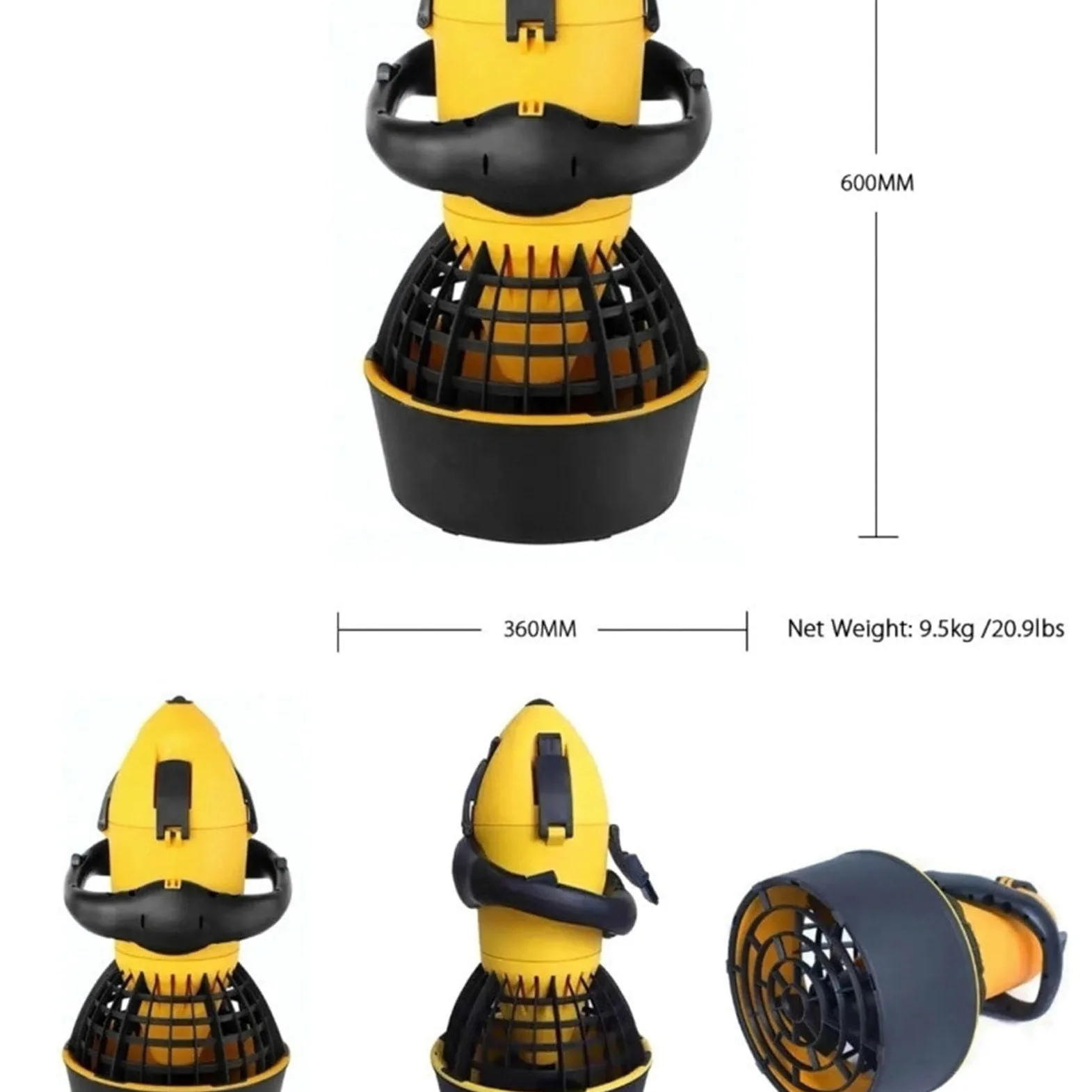 Scooters subacuáticos,Scooter Submarino para Buceo,hélice de Agua,Puede Utilizar en 20 Metros de Agua,potenciador de Scooter Submarino,500W