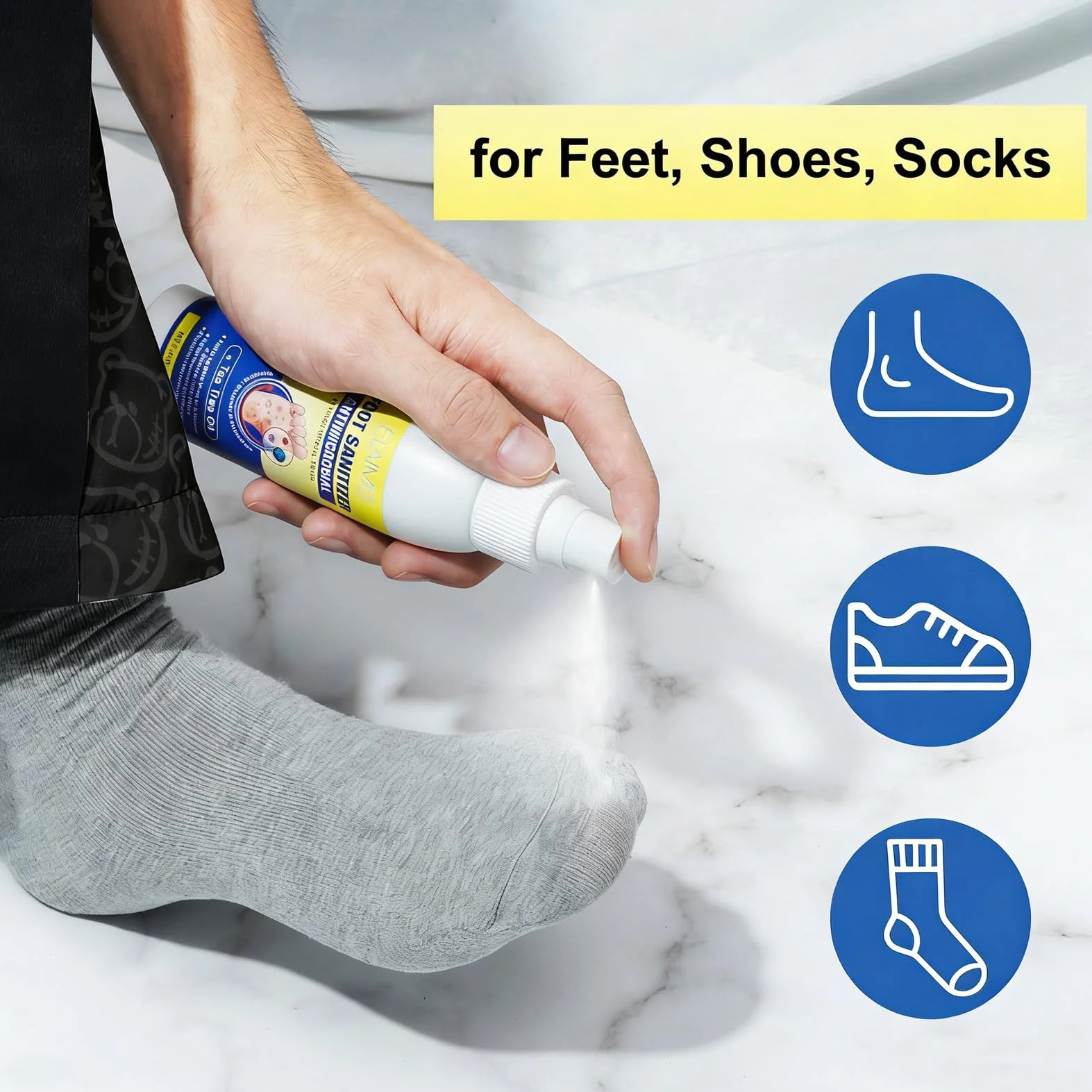 Spray para pies con aceite de árbol de té 120 ml, antimicótico para pie de atleta y eliminador de olor