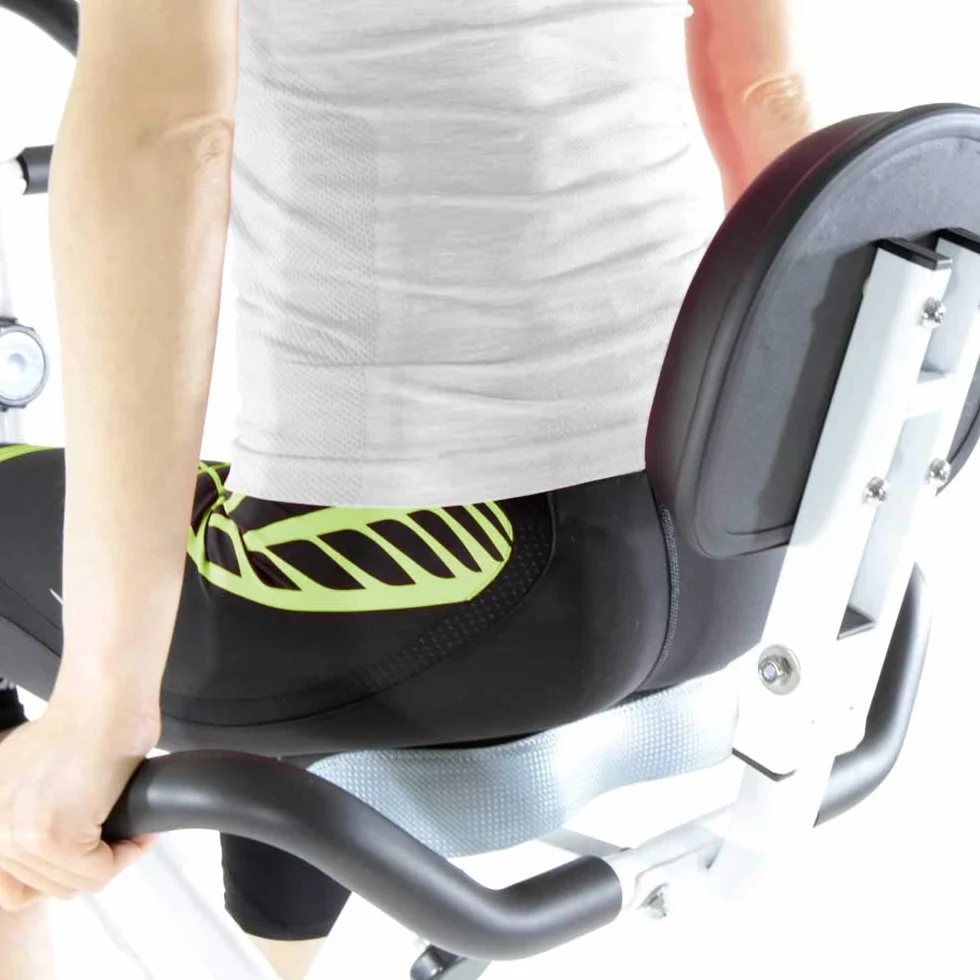 Bicicleta estática plegable con respaldo BACKFIT + soporte tablet/smartphone Blanco