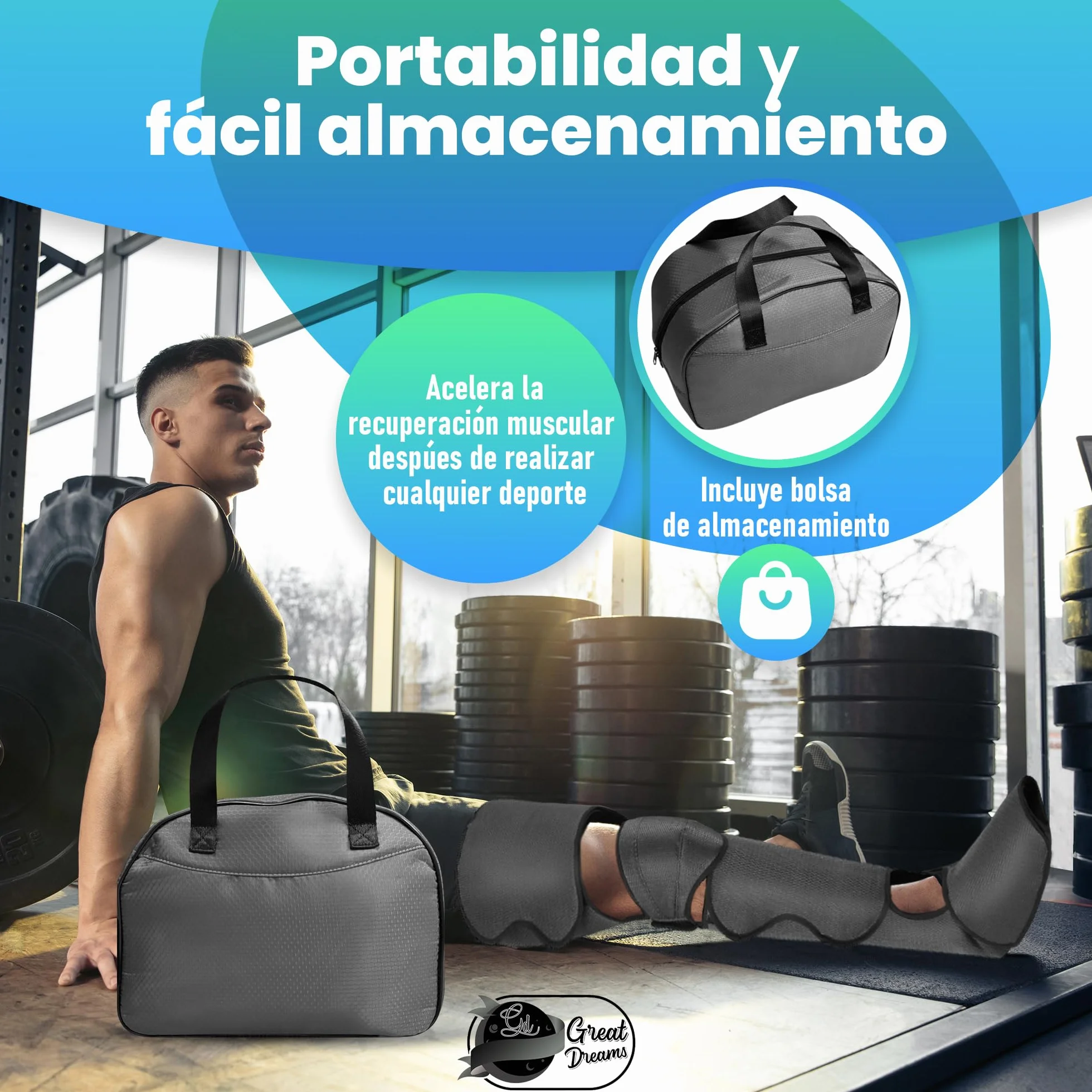 GreatDreams® Botas Presoterapia Masajeador de Piernas con Calor Mejora Circulación Sanguínea Drenaje Linfático