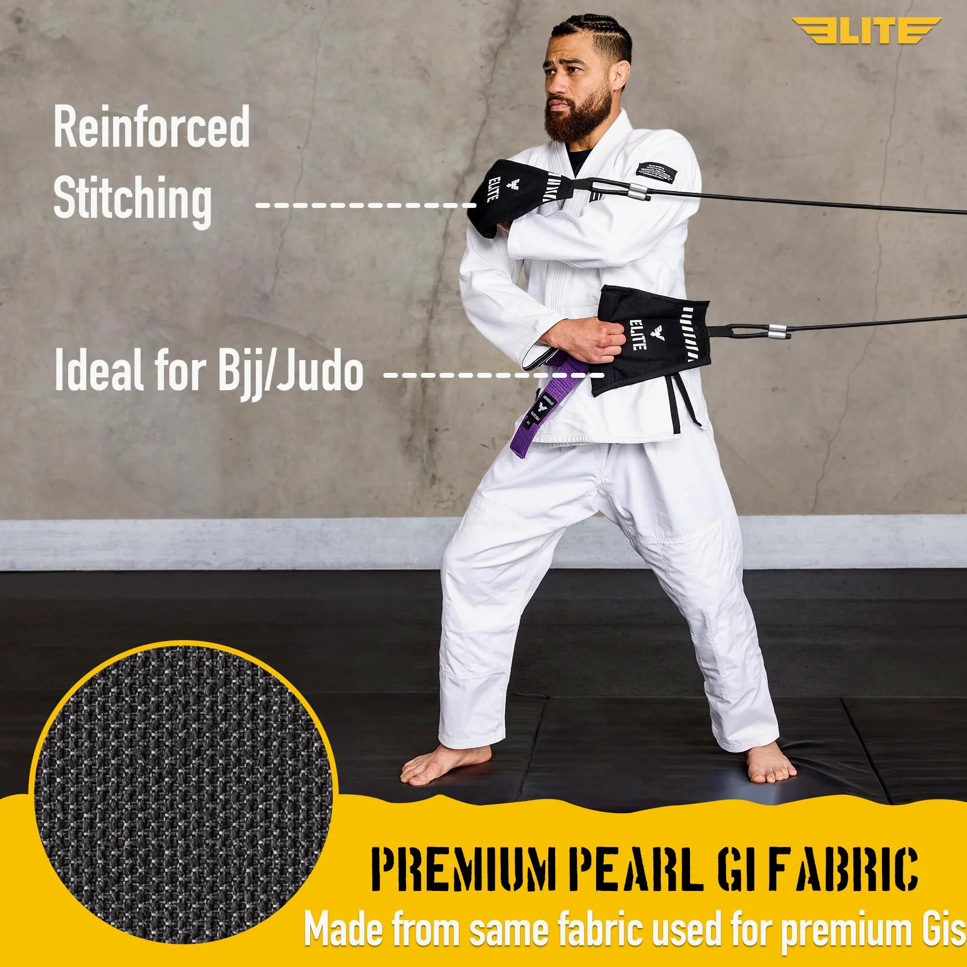 Elite Sports Jiu Jitsu Grip Trainer Simulate Gi - Entrenador de fuerza de agarre para BJJ MMA Judo y entrenamiento de agarre