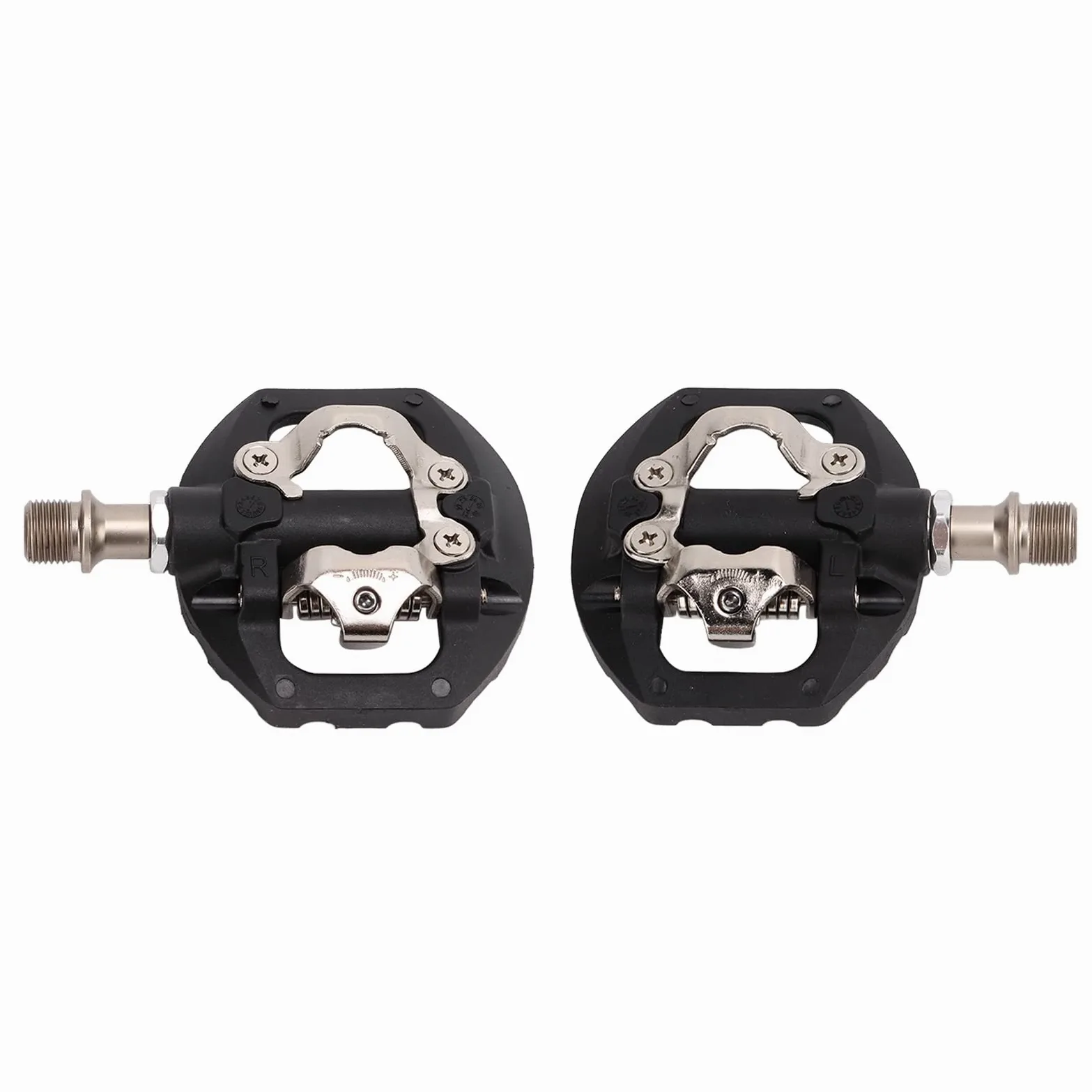 KIMISS Pedal Multiusos de Plataforma de Doble Cara para Bicicleta de Montaña - Pedales Sellados sin Clip con Tacos para Bicicleta de Carretera, Fácil Conversión de Modo sin Clip a Plano