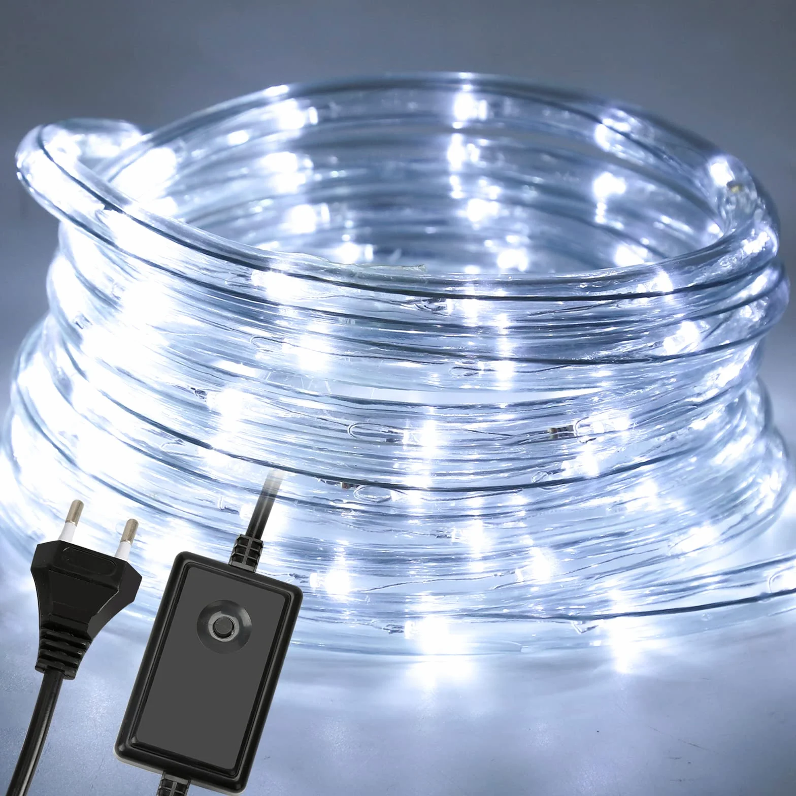 Tubo de LED 40M 220V Impermeable Luces Exterior Manguera LED Blanco Frío con Controlador 8 Modos