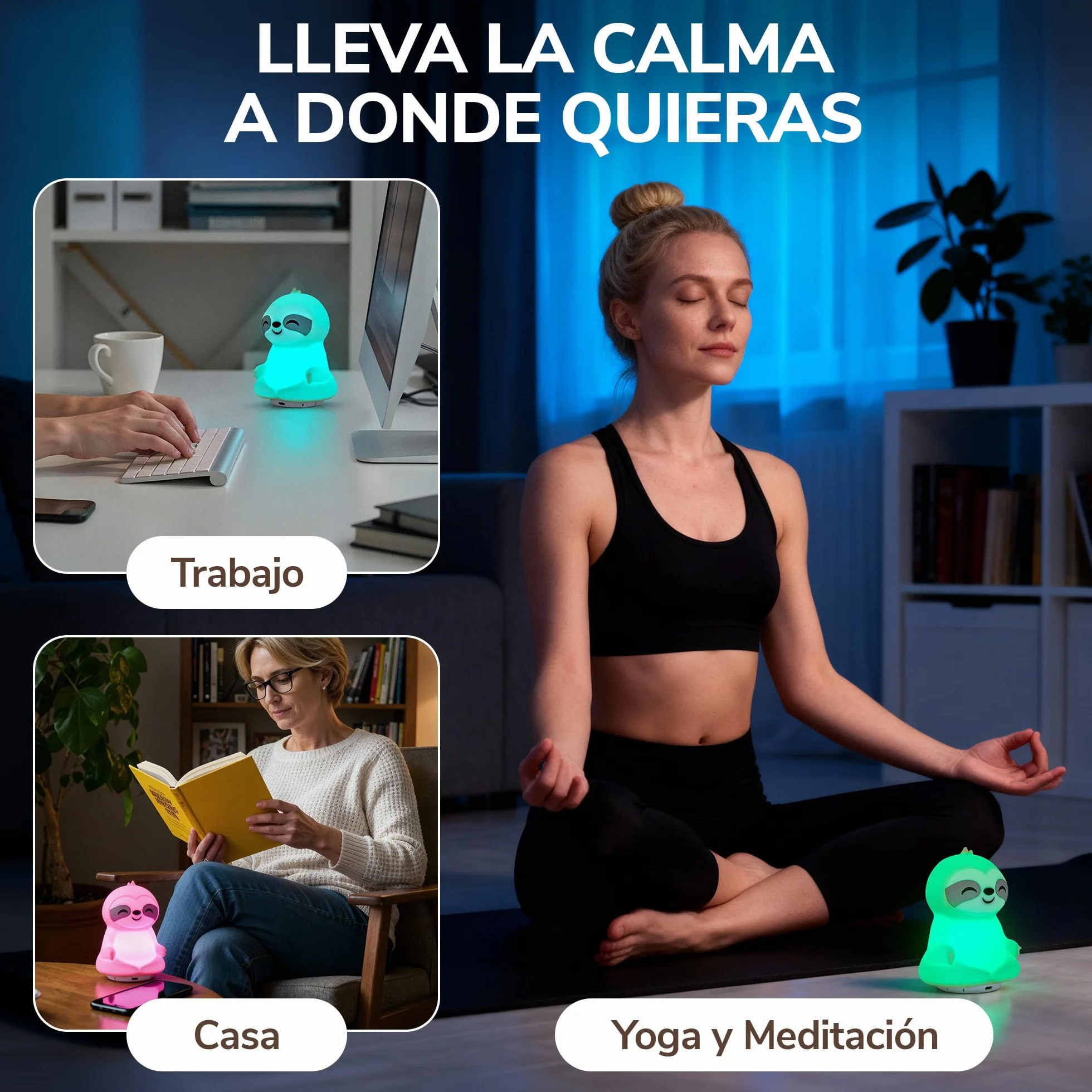 Entrenador de Respiración con Guía de Luz y Voz Recargable Mindfulness Sueño Relajación