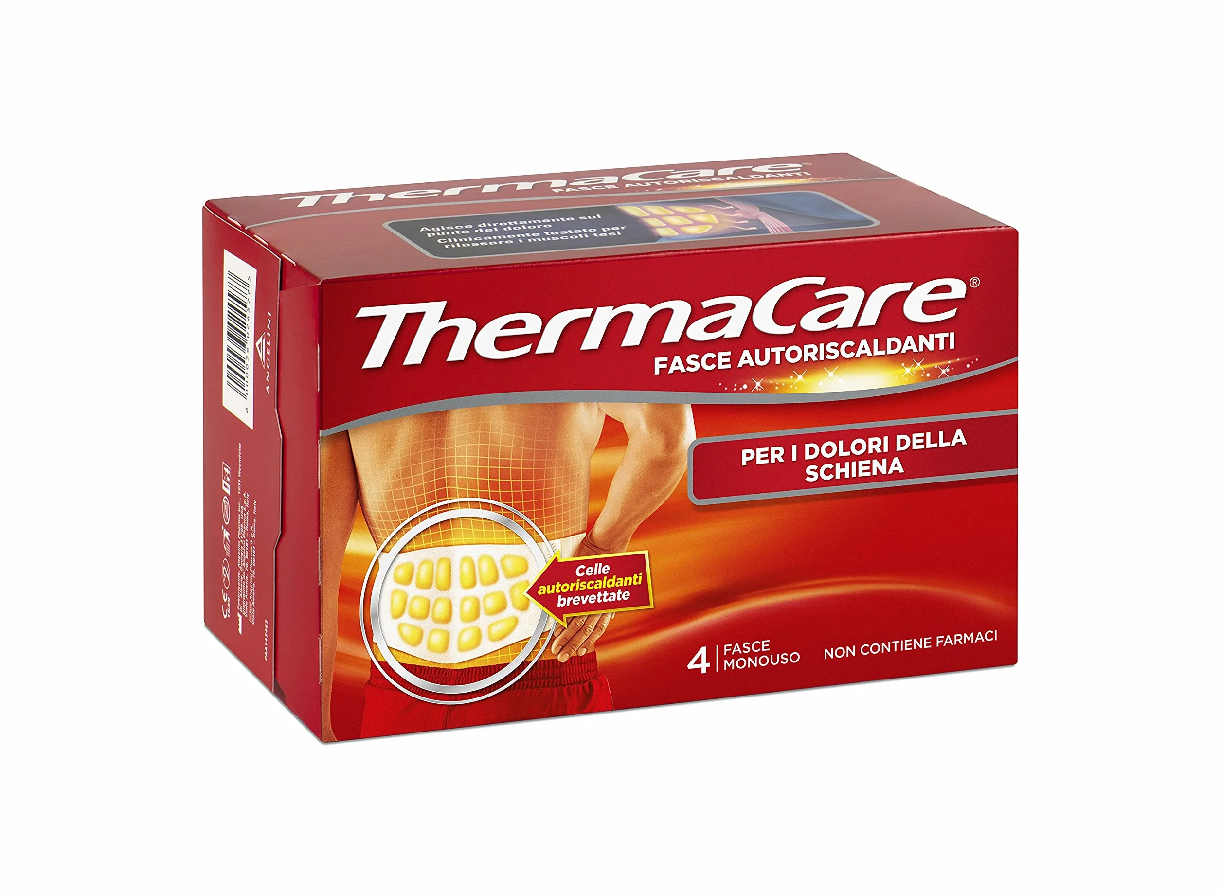 ThermaCare Espalda 4 bandas autocalentantes desechables calor terapéutico 8 horas