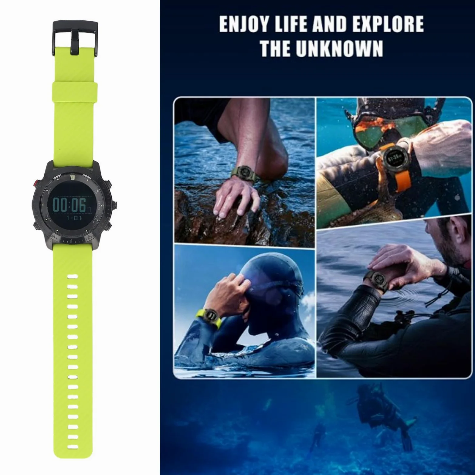 Keenso Reloj de Buceo con Sensor de Profundidad, Barómetro y Bluetooth para Bucear, Nadar y Snorkel
