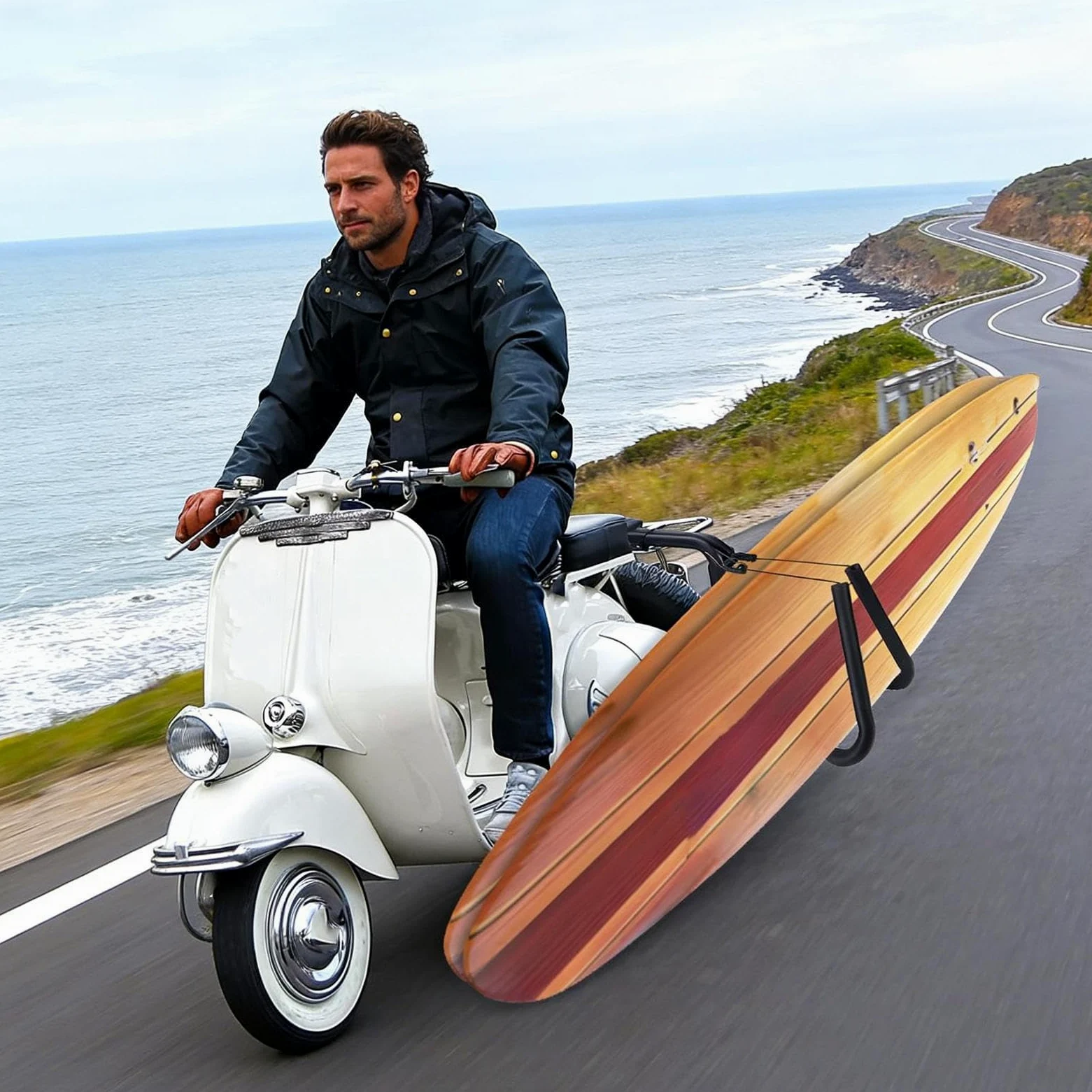 Portátil Soporte Para Tabla De Surf En Moto Soporte Ajustable Y Portátil | Portasurf para Bicicleta Portátil Para Scooter Motocicleta Y Bicicletas De Carretera O