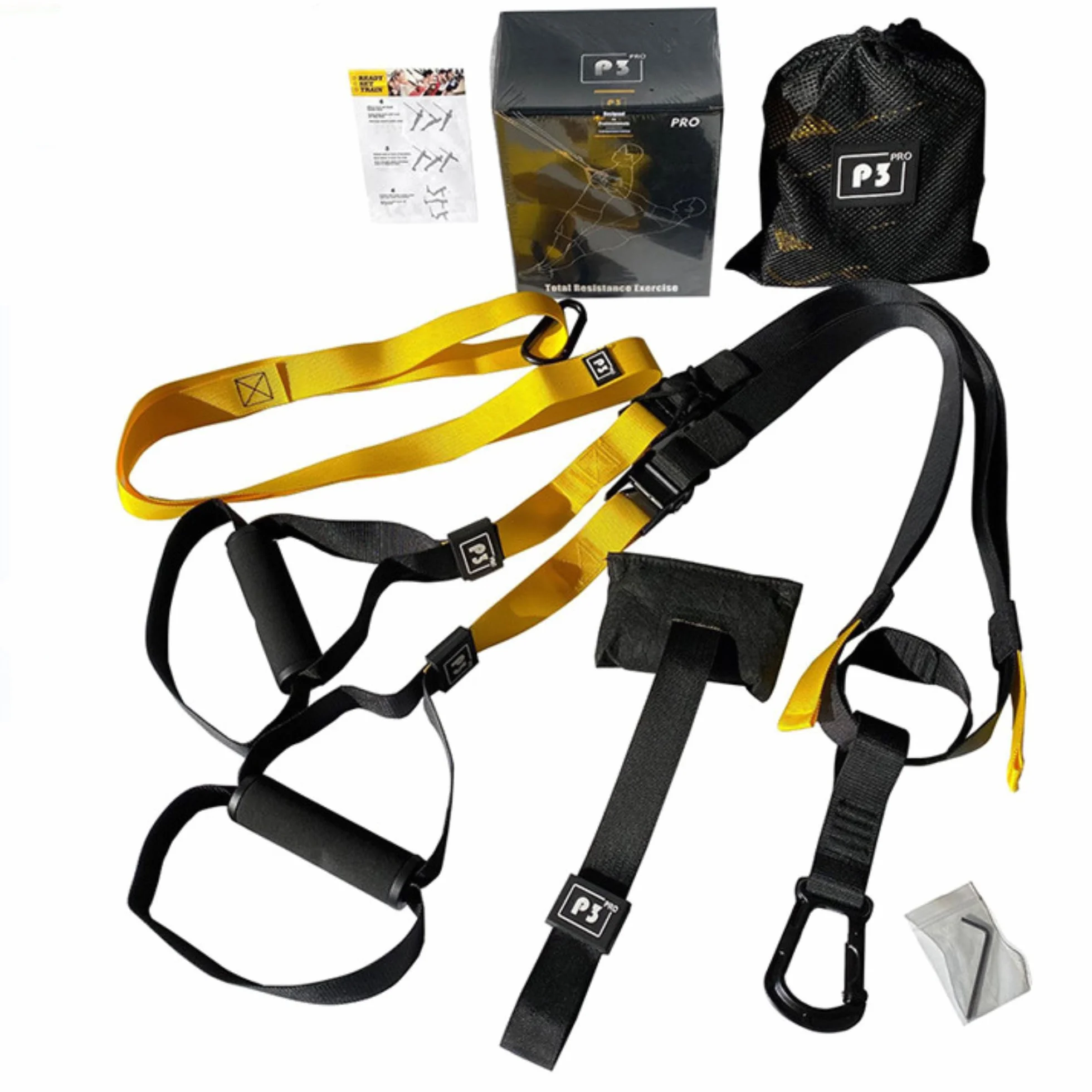 Sistema de Entrenamiento en Suspensión Kit Completo con Anclaje para Puerta y Correas Ajustables