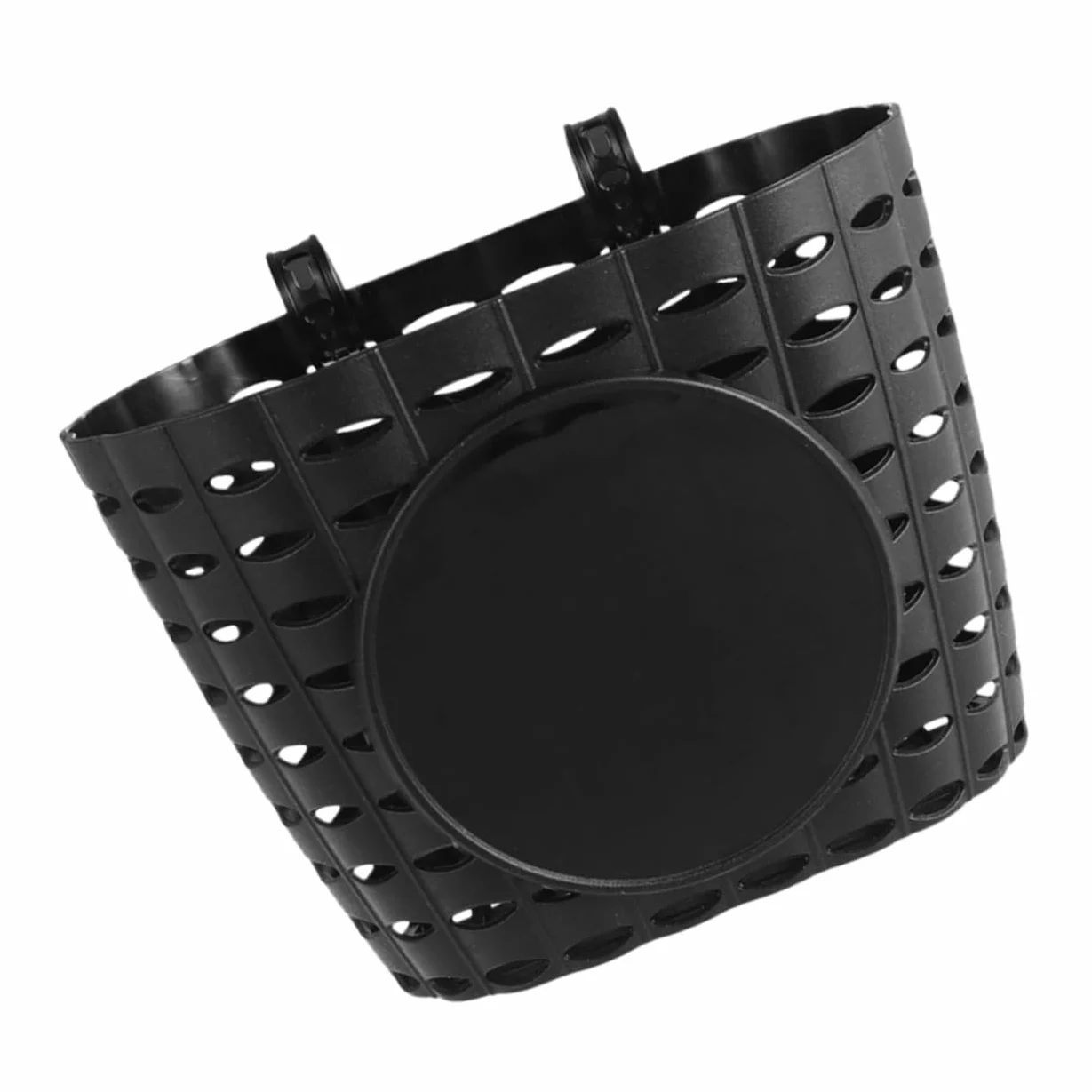 Cesta de Bicicleta para Niños de Plástico Negra Desmontable con Correa Ajustable para Accesorios de Bicicleta Cómoda y Segura