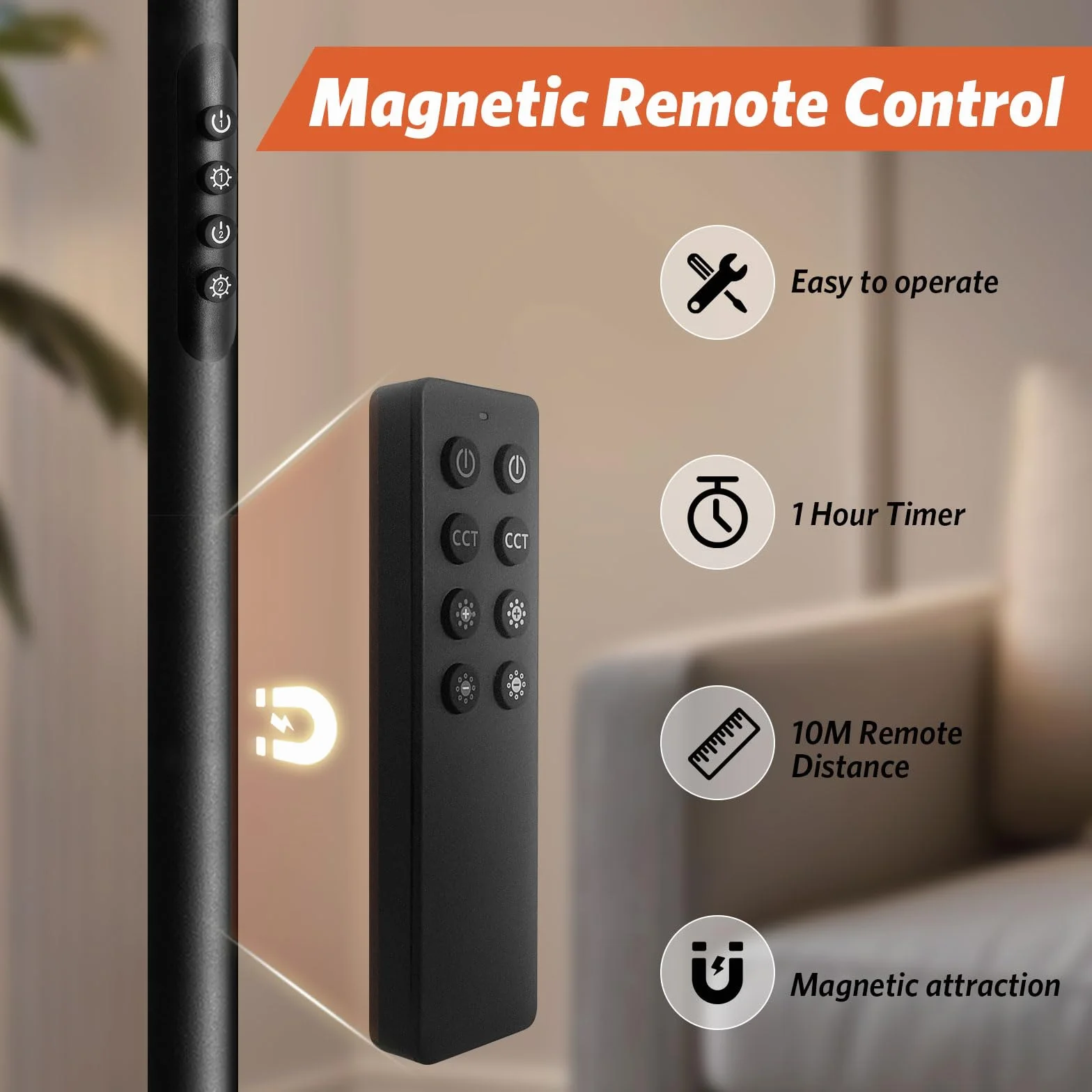 BBHome Lámpara de Pie LED 27W Regulable con Lámpara de Lectura 6W Mando a Distancia Táctil