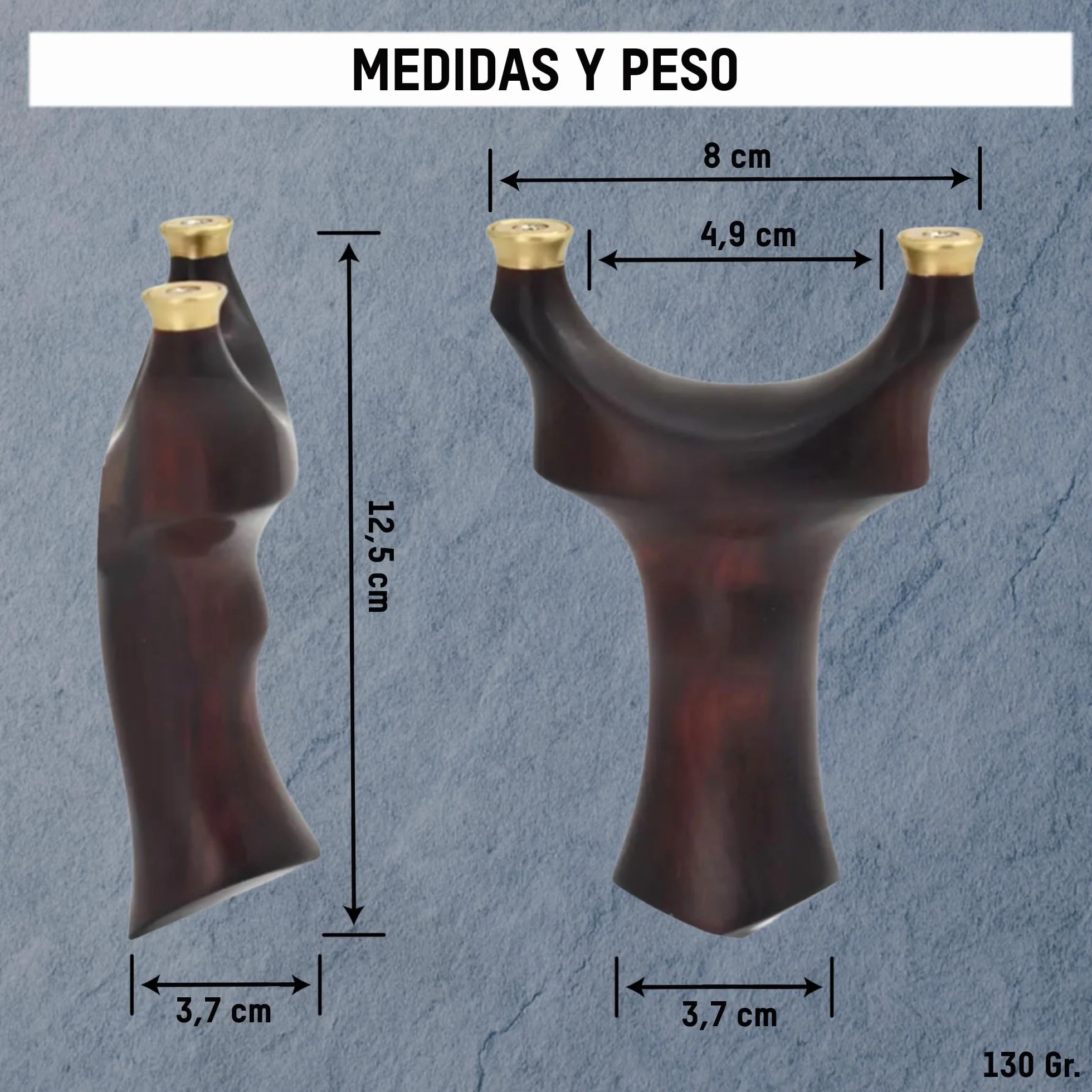 Tirachinas Clásico de Madera + 100 Gramos Munición de Arcilla 9 mm