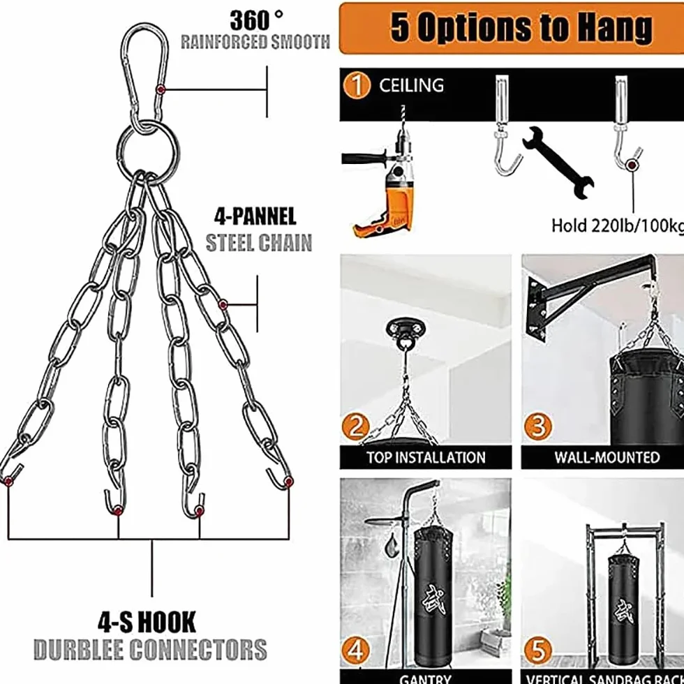 Saco De Boxeo,Saco Boxeo Adulto,Kit Boxeo,15-en-1 100 cm Kit de Sacos de Boxeo con Guantes, Vendas, Cadena más Gruesa, Giratorio 360° para Muay Thai y Lucha (sin Acolchado Negro)
