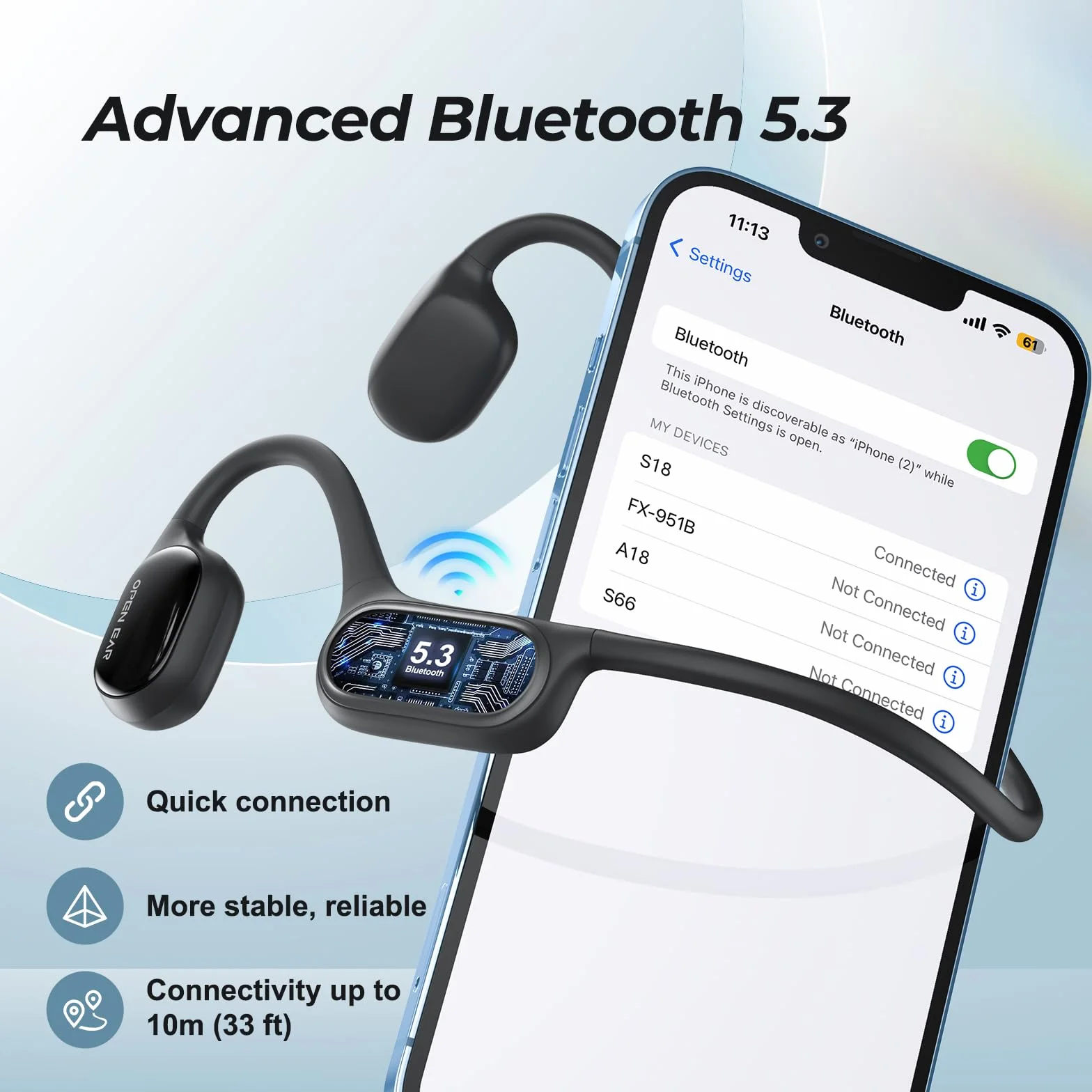 Auriculares de sonido huesos, Bluetooth 5.3, IP68, impermeables, para nadar con micrófono, conducción ósea, auriculares con reproductor de MP3, 32 GB, para correr, ciclismo, natación