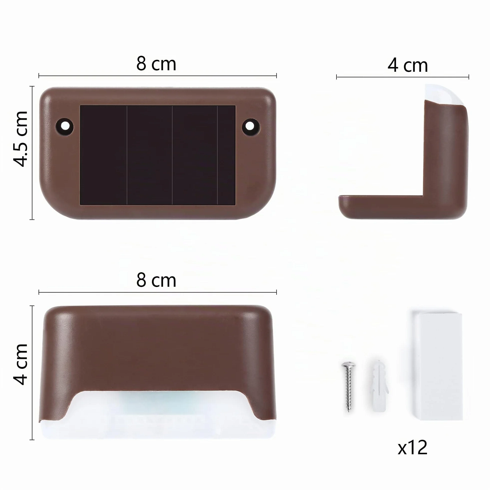 Solpex Luces solares para cubierta, paquete de 12, impermeables para valla, escaleras, escalón, cerca, patio, camino (blanco cálido)