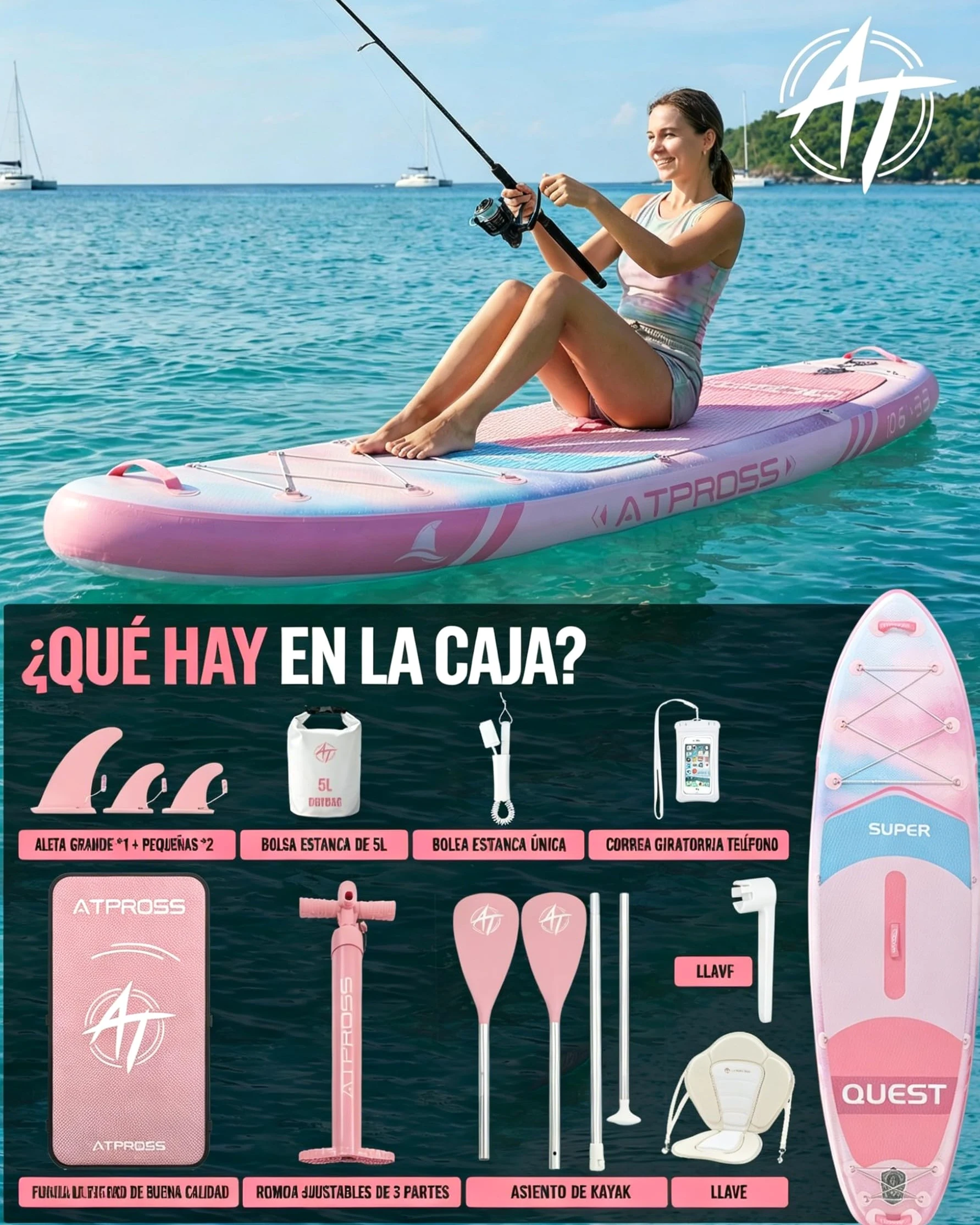 Tabla Sup Hinchable 2 Personas Set Completo Accesorios | Extra Ancha 320x84cm Carga 200kg Gran Estabilidad y Cubierta Antideslizante