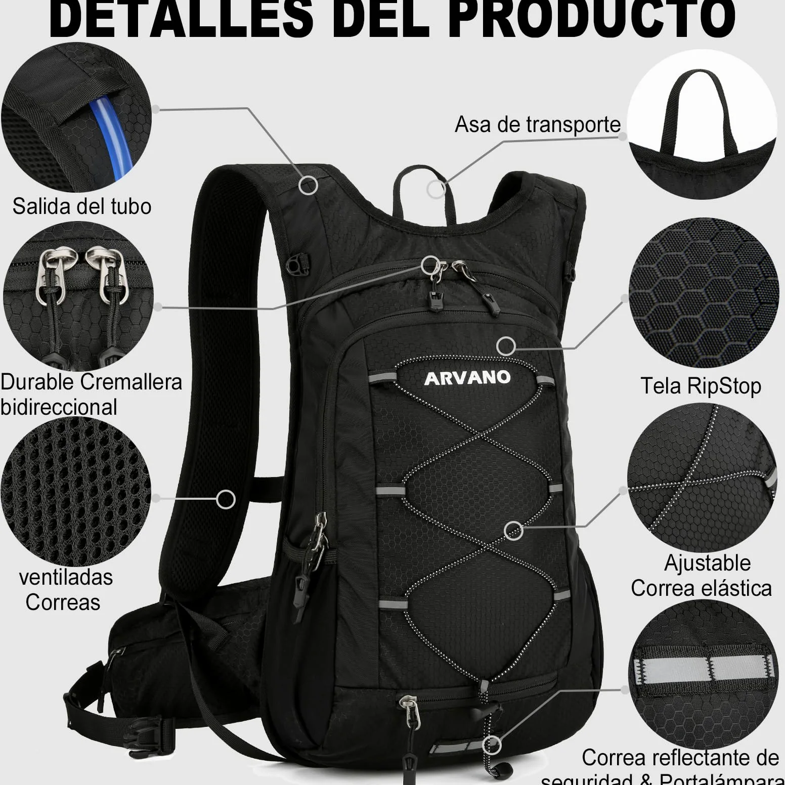 Mochila de Ciclismo MTB, 15L Ligera Mochila Bicicleta Montaña Mochila Bici para Hombre Mujer, Pequeño Mochila Deporte para Esqui, Senderismo, Moto Enduro