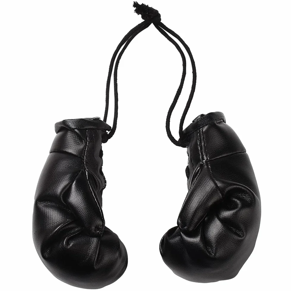 JSCARLIFE Mini guantes de boxeo para espejo de coche, guantes de boxeo en miniatura, recuerdos de fiesta de boxeo, adornos de Navidad, decoración colgante para el hogar, accesorios de coche, bolsa