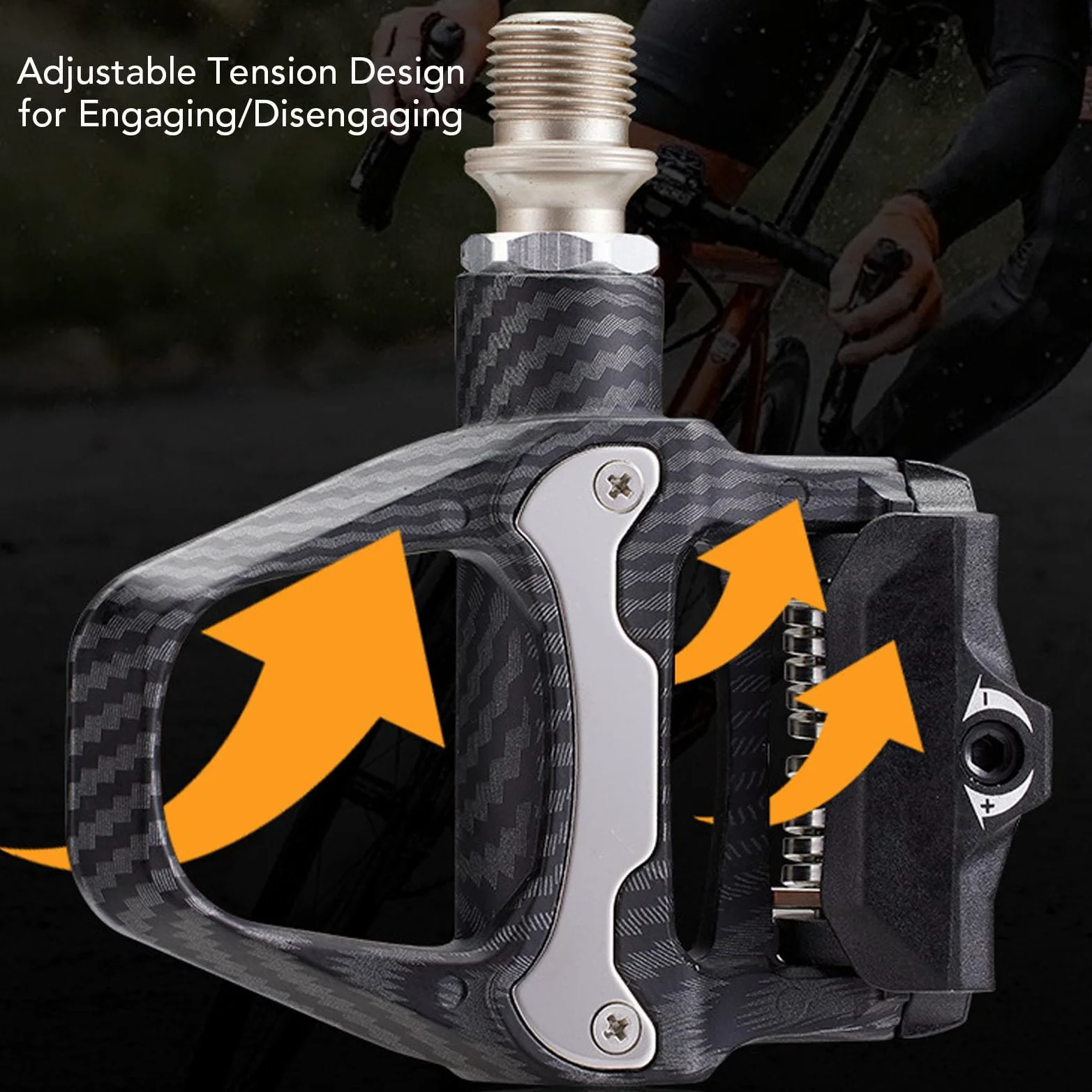 Naroote Pedales para Bicicleta de Carretera, Pedales Automáticos de Aleación de Aluminio para Bicicleta de Montaña con Calas, Rosca de 9/16 Pulgadas, Plataforma Ancha para Ciclismo