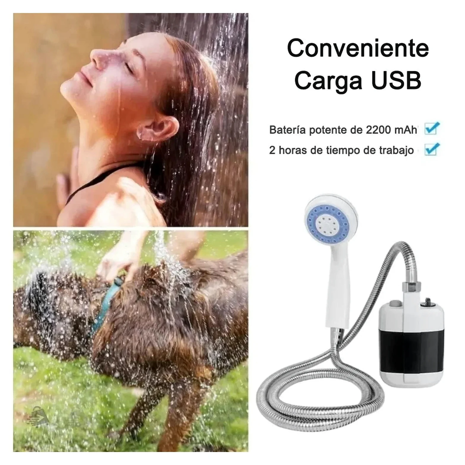 Tyenaza Ducha para Acampar, Ducha Portátil ABS Bomba De Ducha para Acampar con Batería Eléctrica para Acampar, IR De Excursión, Viajar