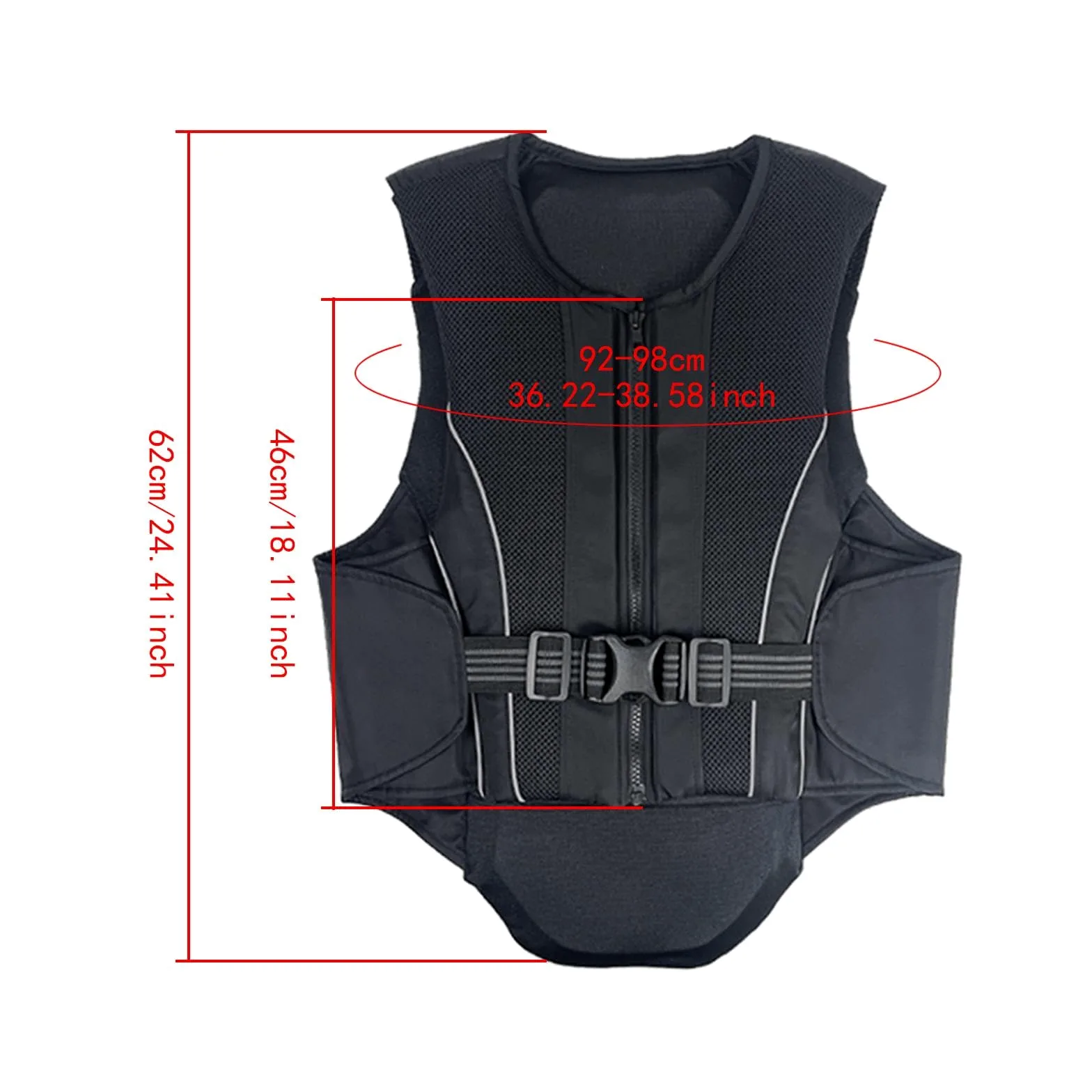 B Baosity Chaleco Ecuestre Protector con Absorción de Impactos Chaleco de Equitación para Niños Jóvenes Adultos Accesorio de Montar con Mate, L