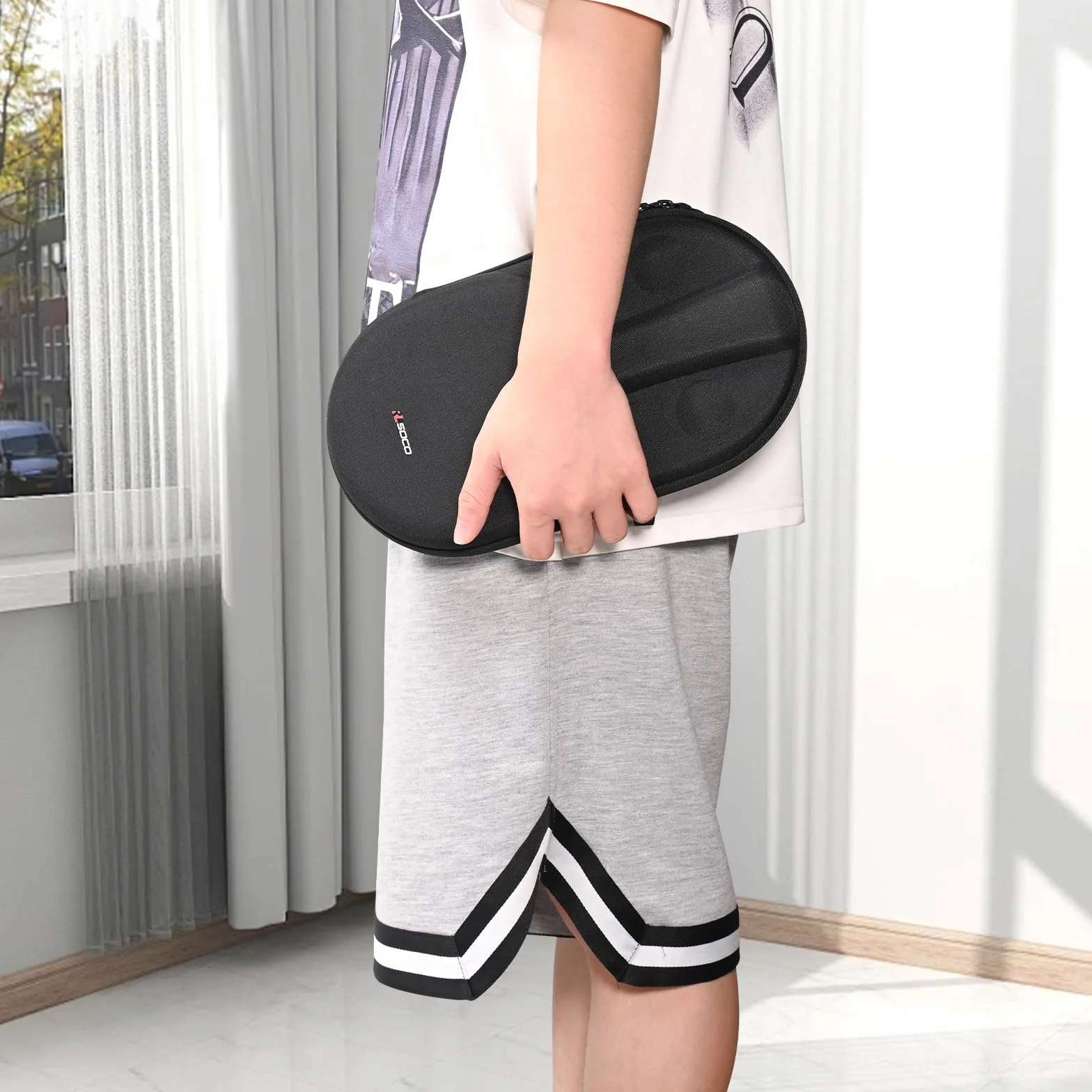 RLSOCO Funda para Raqueta de Ping Pong Hexagonal para 2 Raquetas y 4 Pelotas