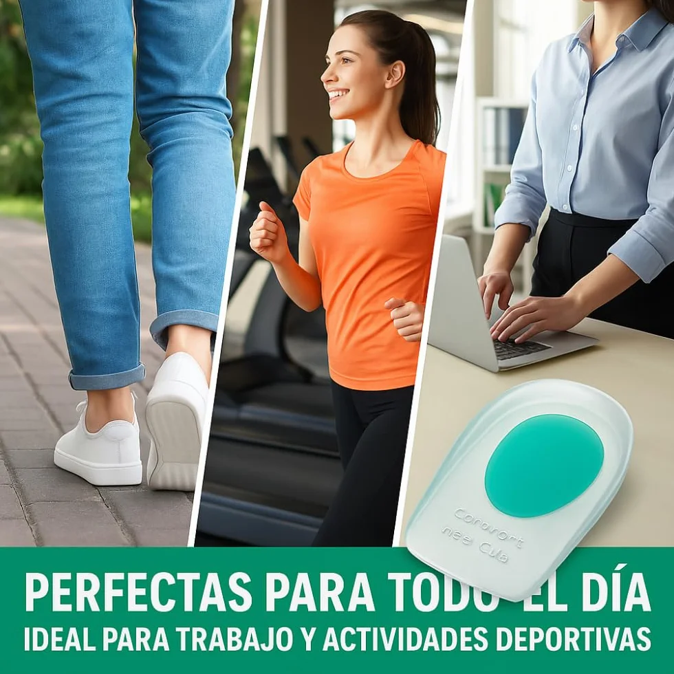 Taloneras para Fascitis Plantar, Espolón Calcáneo y Tendinitis Aquiles - Plantillas de Silicona con Soporte Ergonomico y Absorción de Impactos - Pack de 6