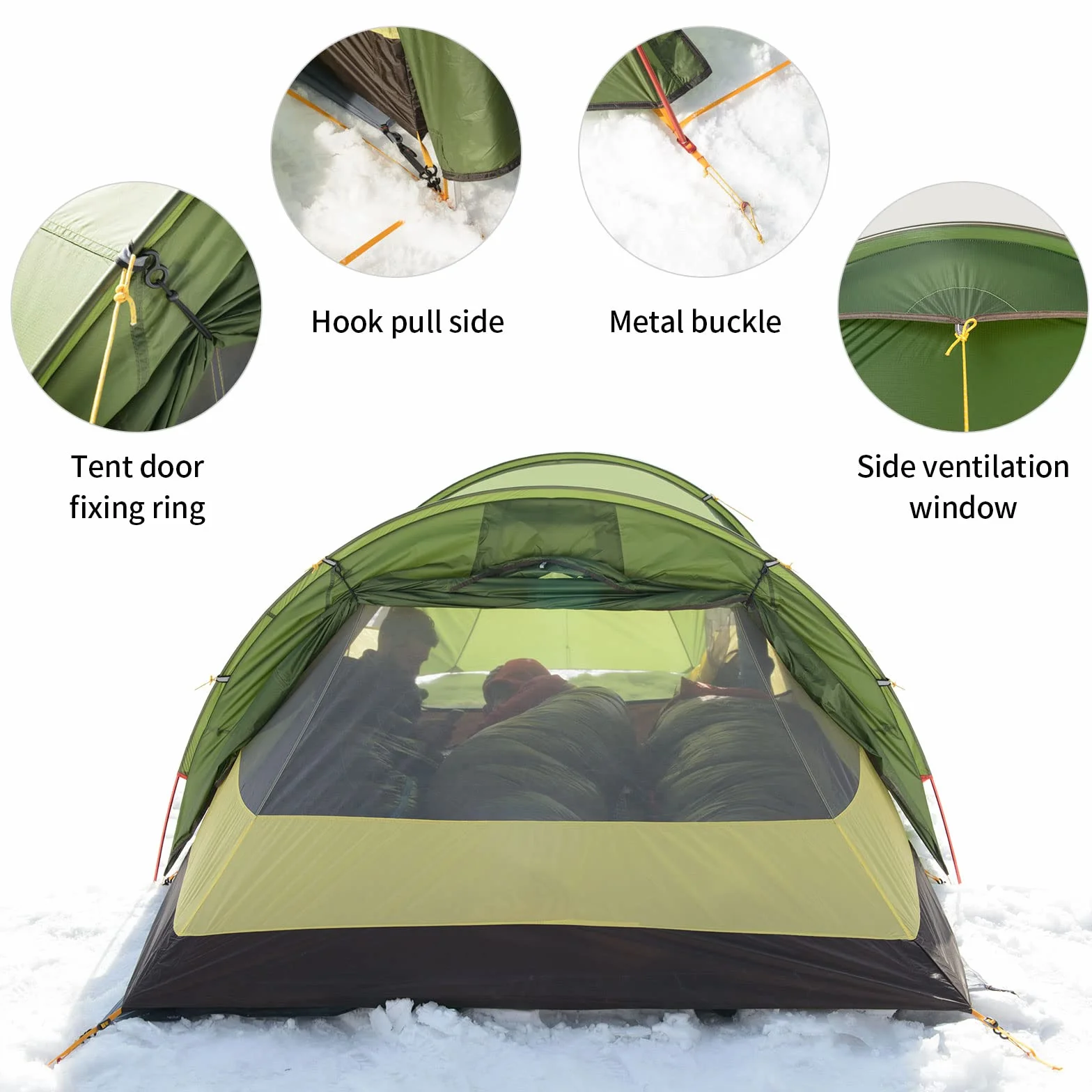Naturehike Opalus Carpa para Mochileros Carpa Familiar Espaciosa y Liviana para 2/3 Personas Carpa Túnel para 2/3 Personas con Toldo