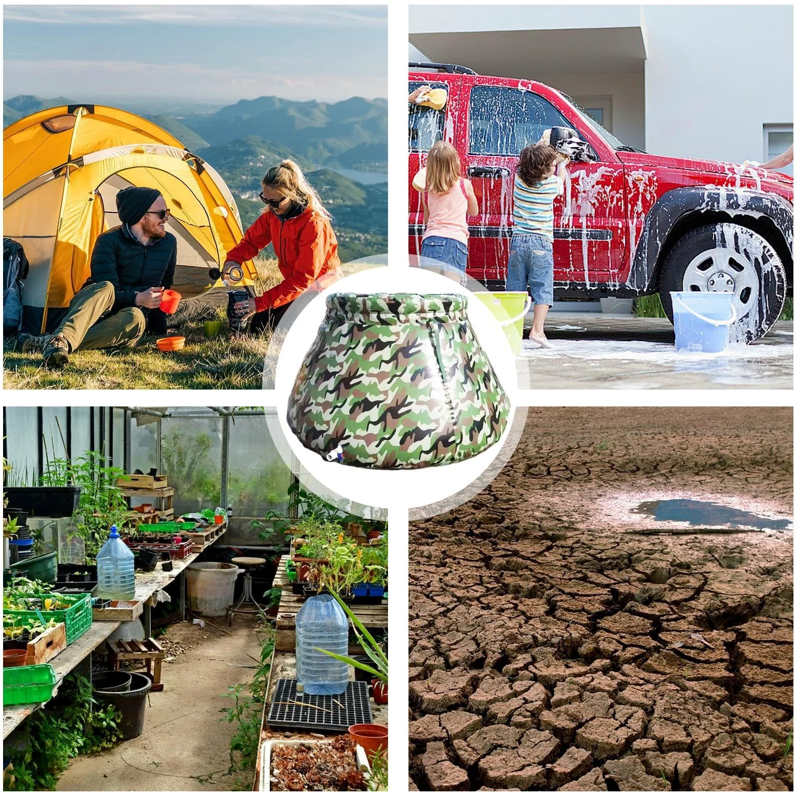 Tanque de Vejiga de Agua Vejiga De Almacenamiento Blanda Con Gran Capacidad | Depósito Agua para Camping, Jardín, Barril de Lluvia, Bañera, Obra, Extinción de Incendios, de Sequía y Almacenamiento