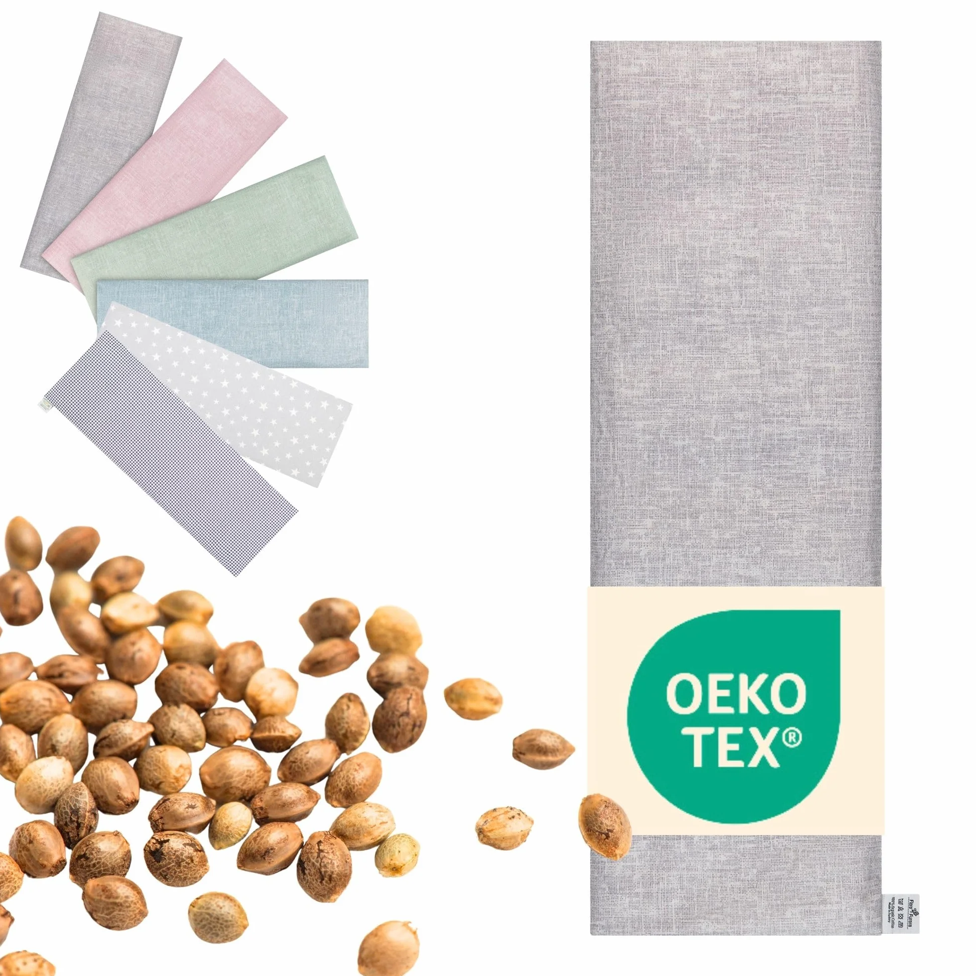 Saco Termico Semillas Huesos Cereza 60x20 cm XXL OEKO TEX Gris N