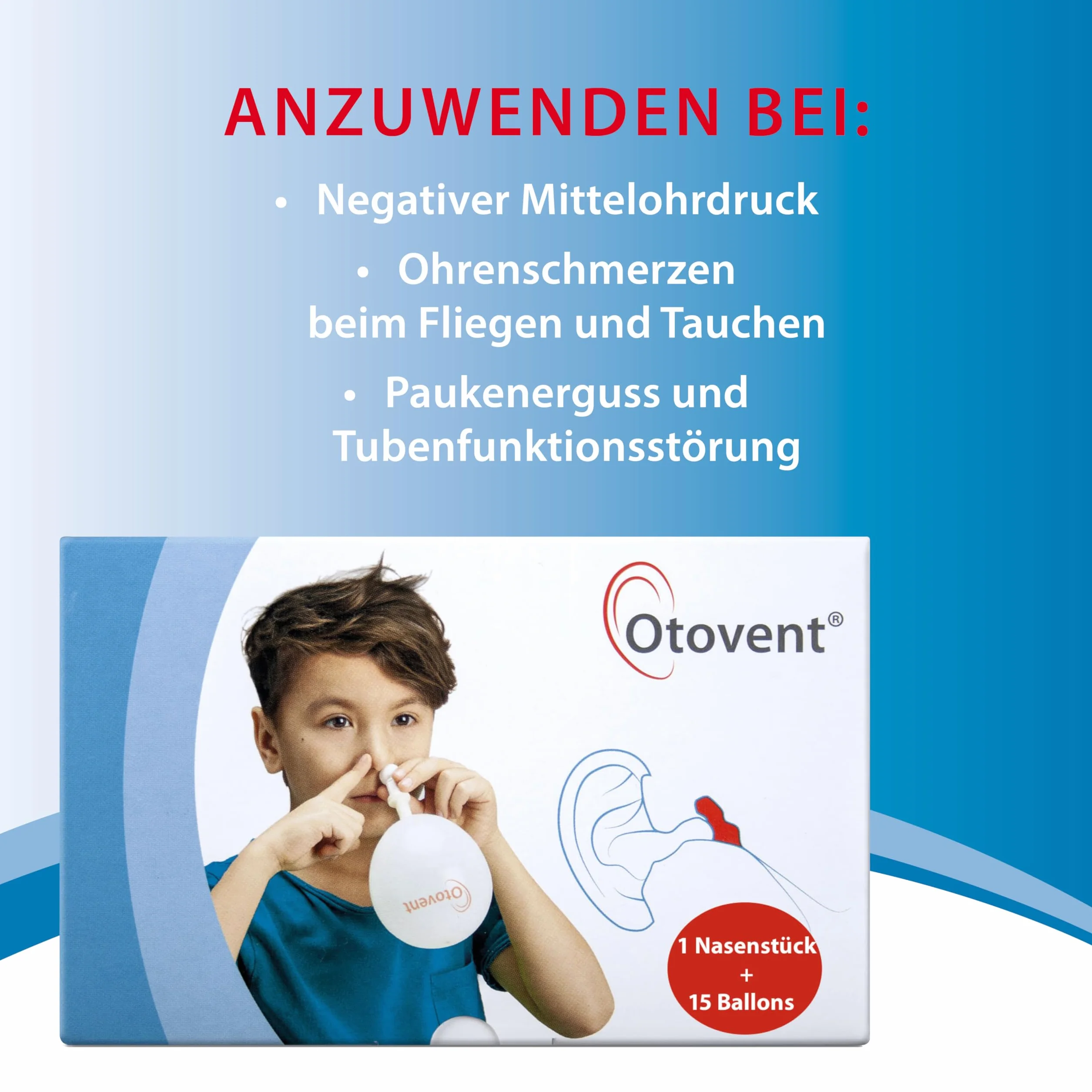 Otovent-System Kombipackung mit Nasenstück, Membranen und Einsatz, 1 sztuka