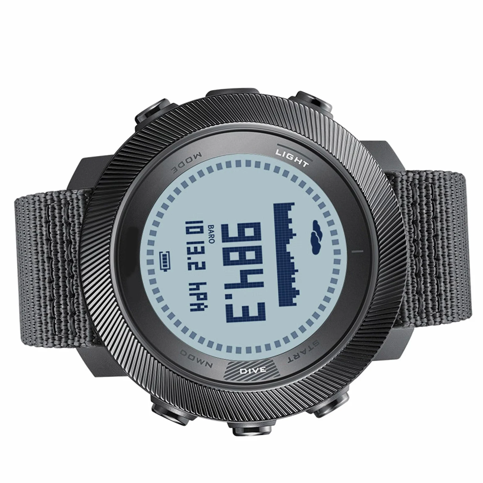Reloj de Buceo para Exteriores, Reloj Deportivo Digital con Retroiluminación LED, Brújula, Altímetro, Barómetro, Termómetro, Cronómetro, Resistente Al Agua hasta 100 M, para