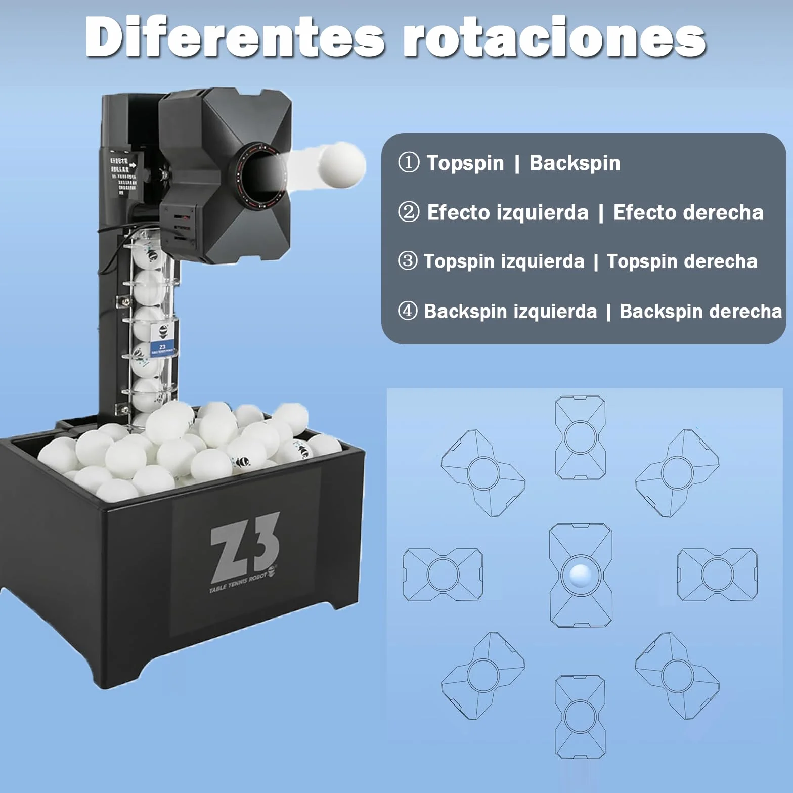 OUKANING Máquina automática de ping pong con mando a distancia, 100 bolas y red, robot de ping pong ball lanzador 35-90 bolas/min, 10 modos y sistema de doble rueda, ping pong ball máquina