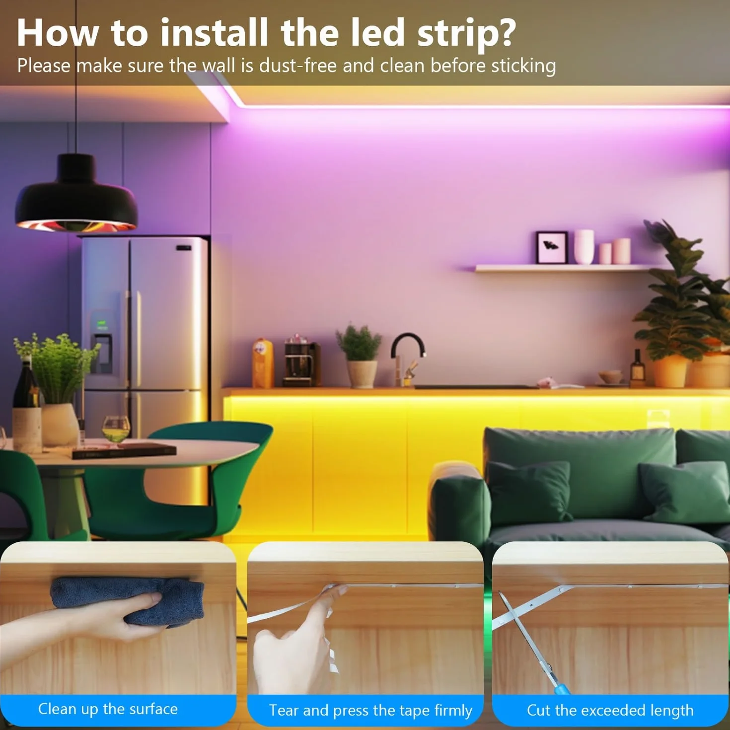 Goffii Tira LED 15 Metros, Luces LED Habitacion RGB Bluetooth con Control Remoto y APP, Cambia Color con Musica para Decoracion
