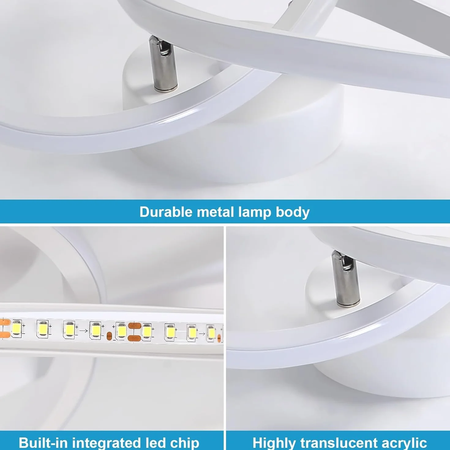 Comely Moderna Lámpara de Techo LED 22W Plafón Blanco, Diseño Flor para Dormitorio Sala de Estar Cocina