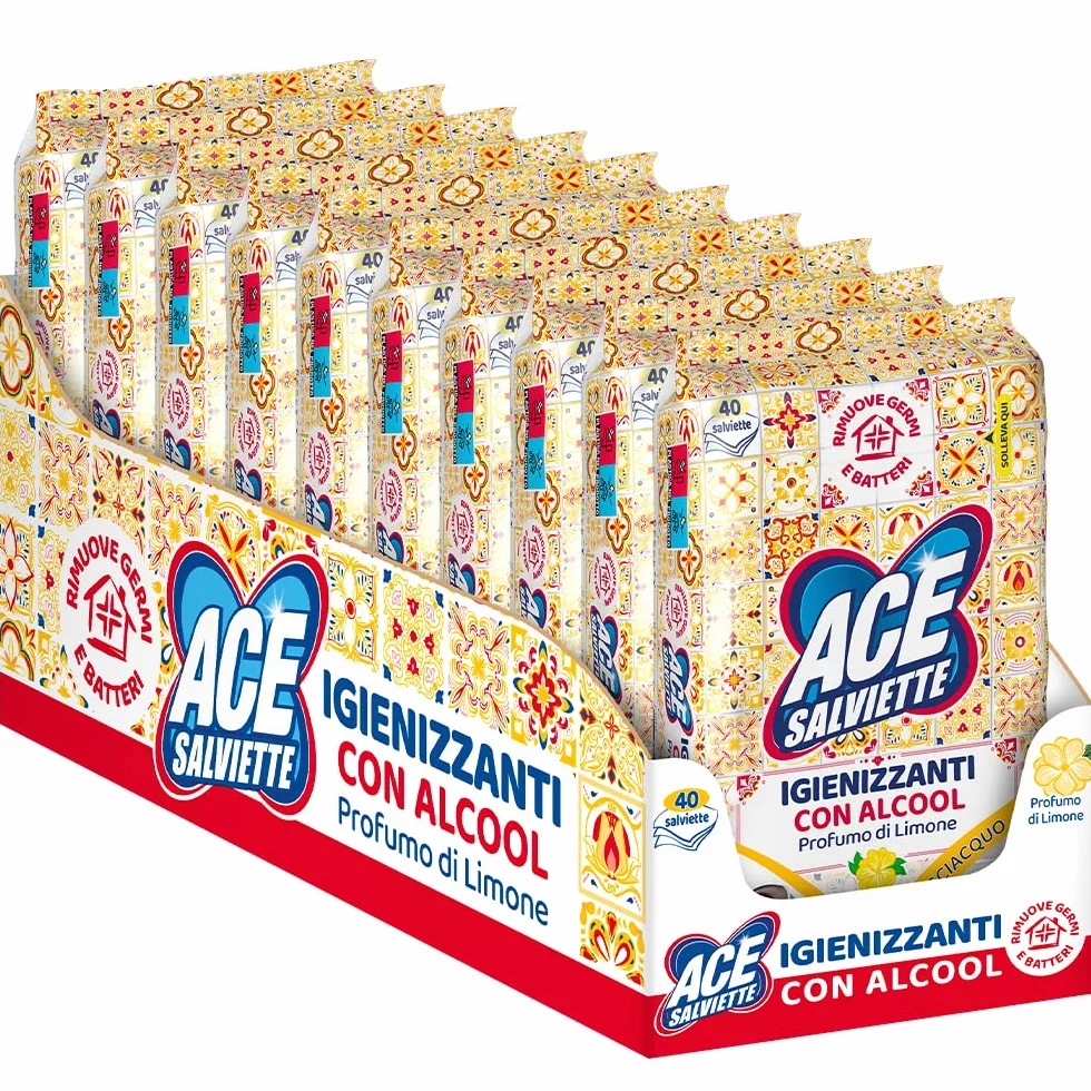 Toallitas desinfectantes desengrasantes Ace, 400 unidades