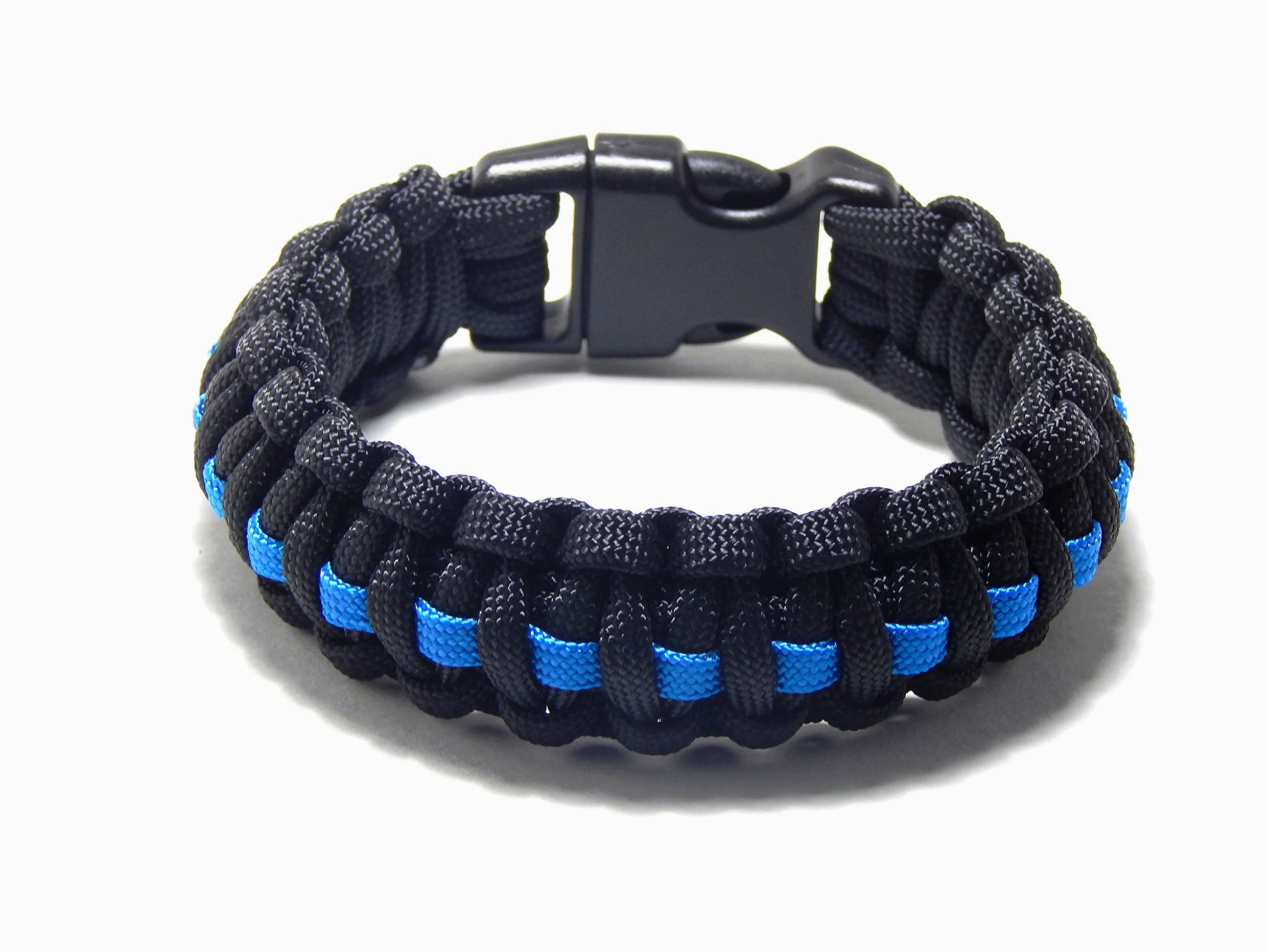Pulsera de supervivencia de paracaídas, color negro y azul, línea de policía
