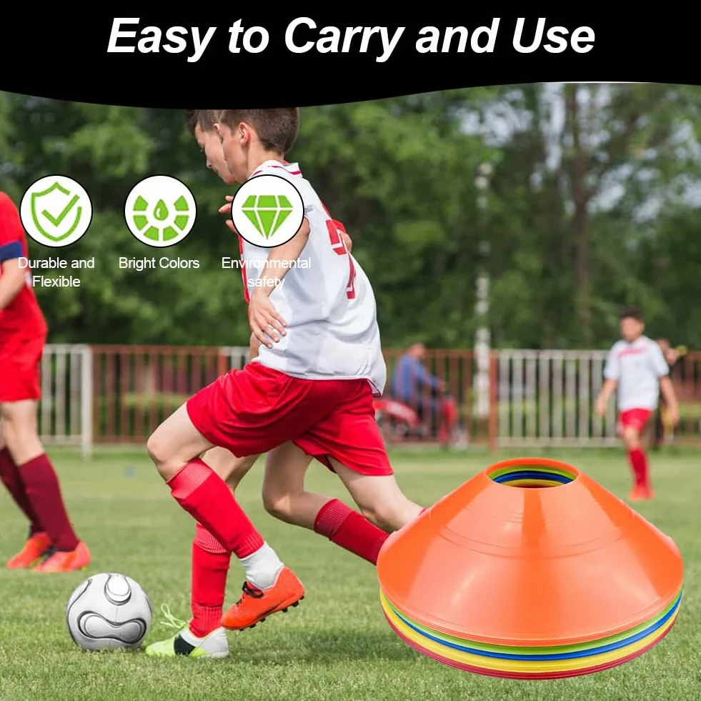 Conos Entrenamiento,Juego de Conos de Fútbol,Conos Marcadores,Conos Agilidad Redondos,Conos de Disco para Entrenamiento,para Entrenamiento de Fútbol y Marcado de Canchas