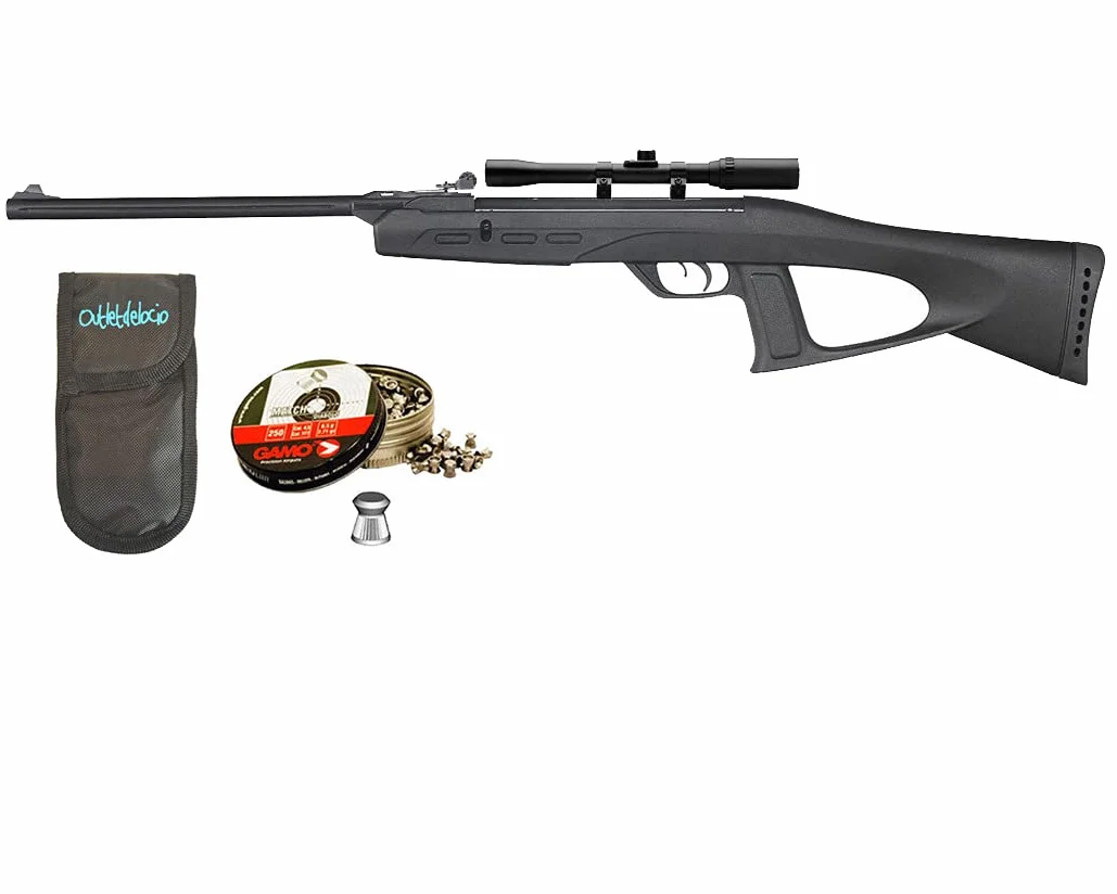 Carabina Perdigón Deltafox GT 3 Julios + Visor Outletdelocio 4x20. 4,5mm. + Funda + Balines. 23054/38203