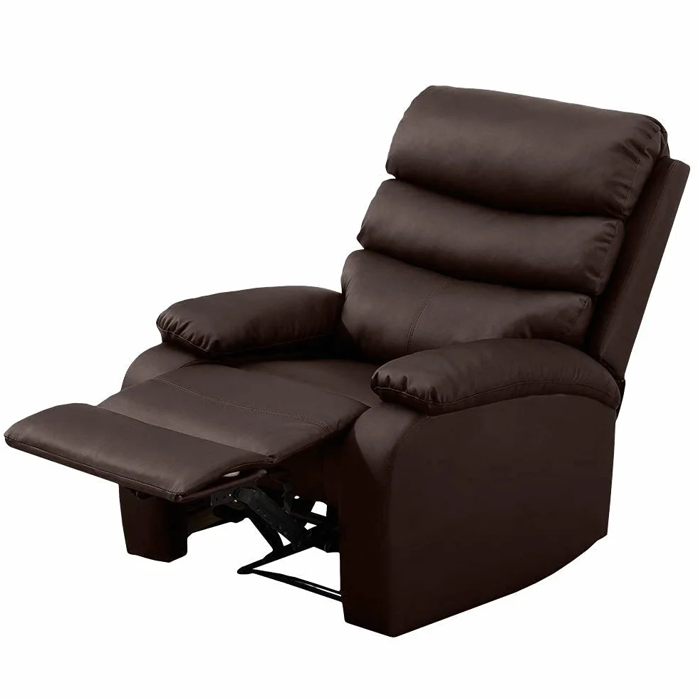Sillón Masaje Relax Extra Acolchado Marrón Wengué Reclinable Función Calor Lumbar 5 Modos 8 Motores Mando Control 4 Zonas Masaje Polipiel