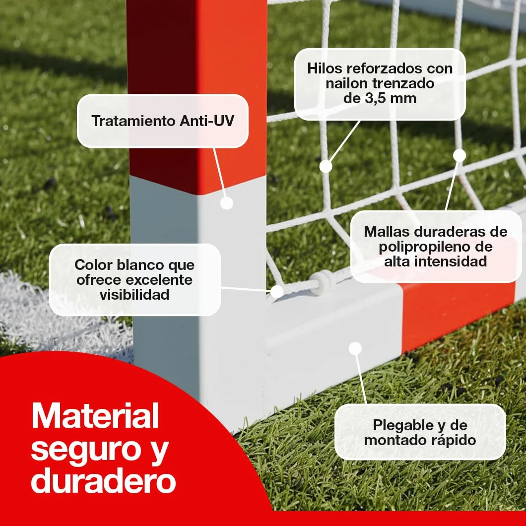 Red Porteria Pack 2 Unidades | Red Porterias de Futbol 100x100mm Balonmano, Entrenamiento, y Futbol Sala | 3x2x1M, Red Blanca Resistente para Interior y Exterior (No Incluye Portería)