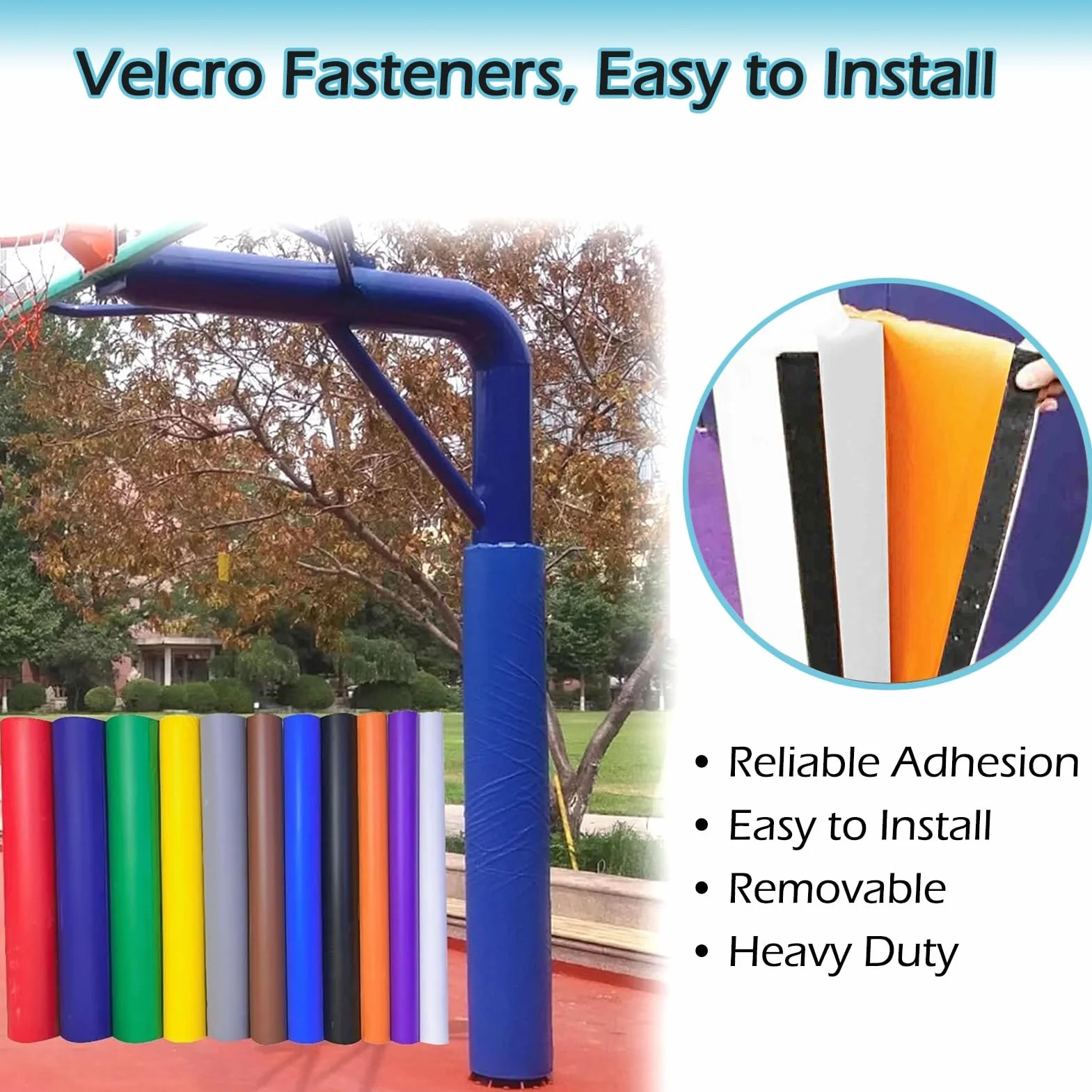 Acolchado para aro de baloncesto al aire libre para seguridad y protección, amortiguación para canchas y postes, equipo deportivo esencial para jugadores y entrenadores
