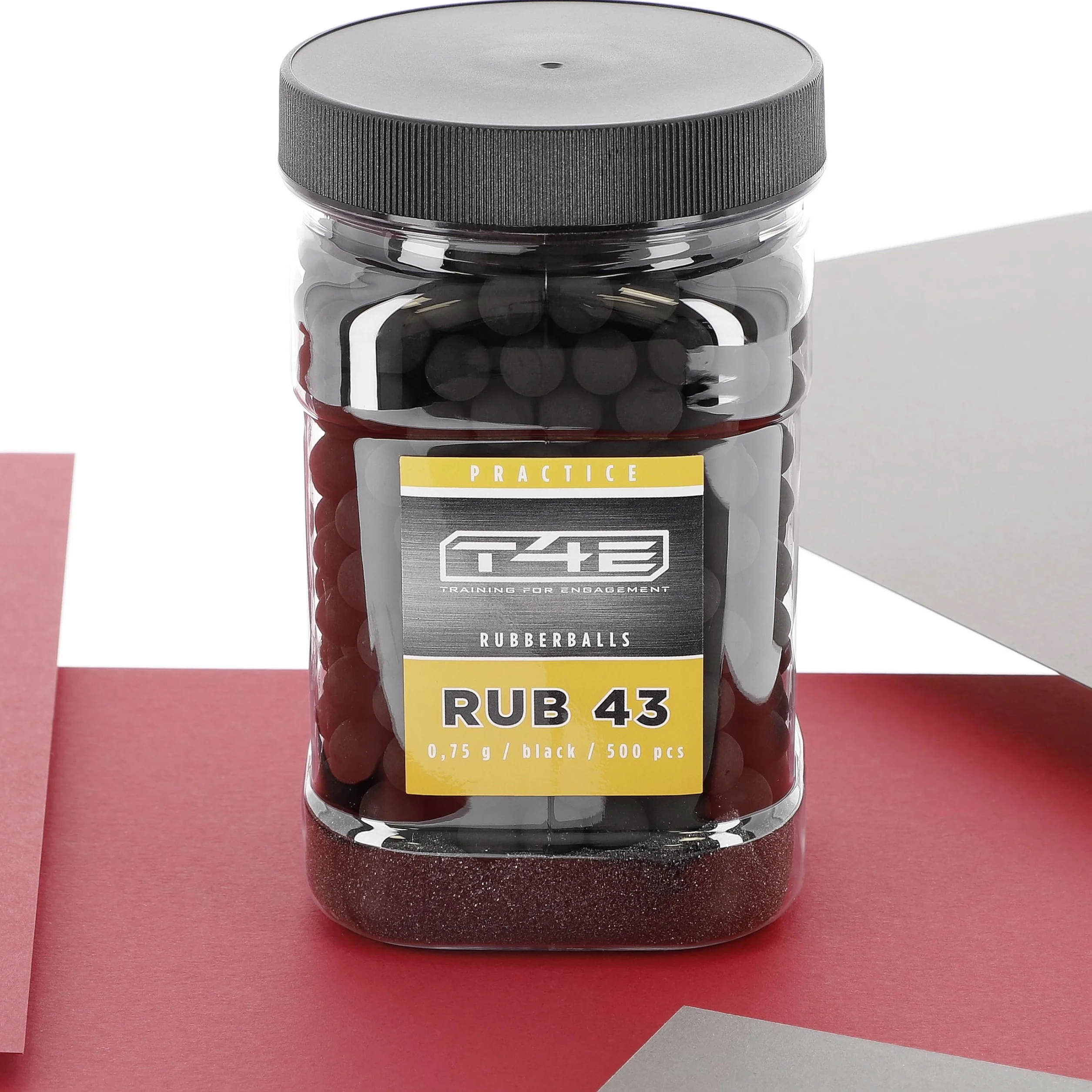 T4E Practice RUB 43 - Bolas de paintball (calibre 43, 500 unidades), color negro
