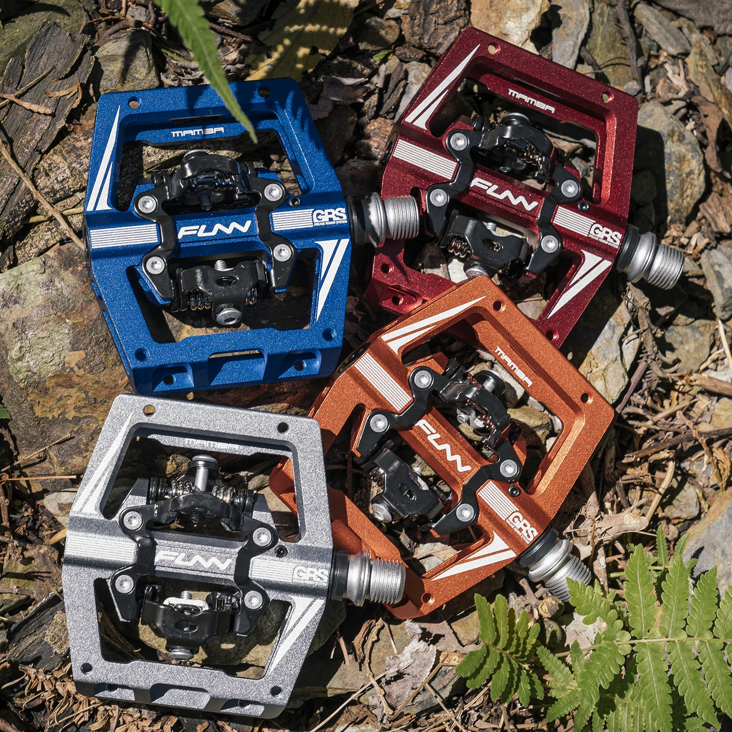 Funn Mamba S Pedales Automáticos MTB, Doble Cara, Calas SPD | aleación 6061 CNC, eje 9/16, plataforma plana y de engrane, rodamiento sellado, aprox 403 g, para BMX y gravel