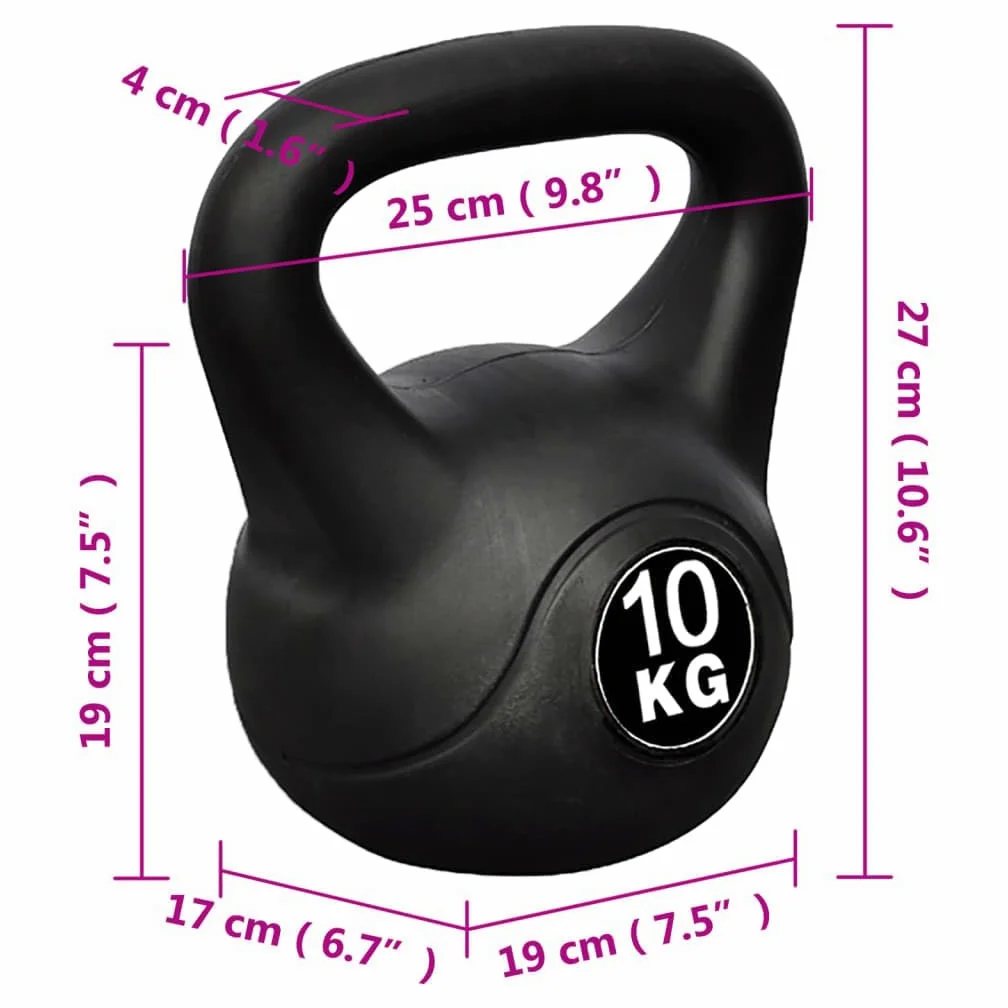Kettlebell - Pesa rusa (10 kg, con revestimiento de plástico)